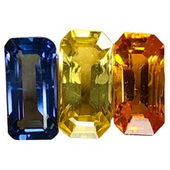Multicolor Three Stone Ceylon Sapphire 3.17 Carat