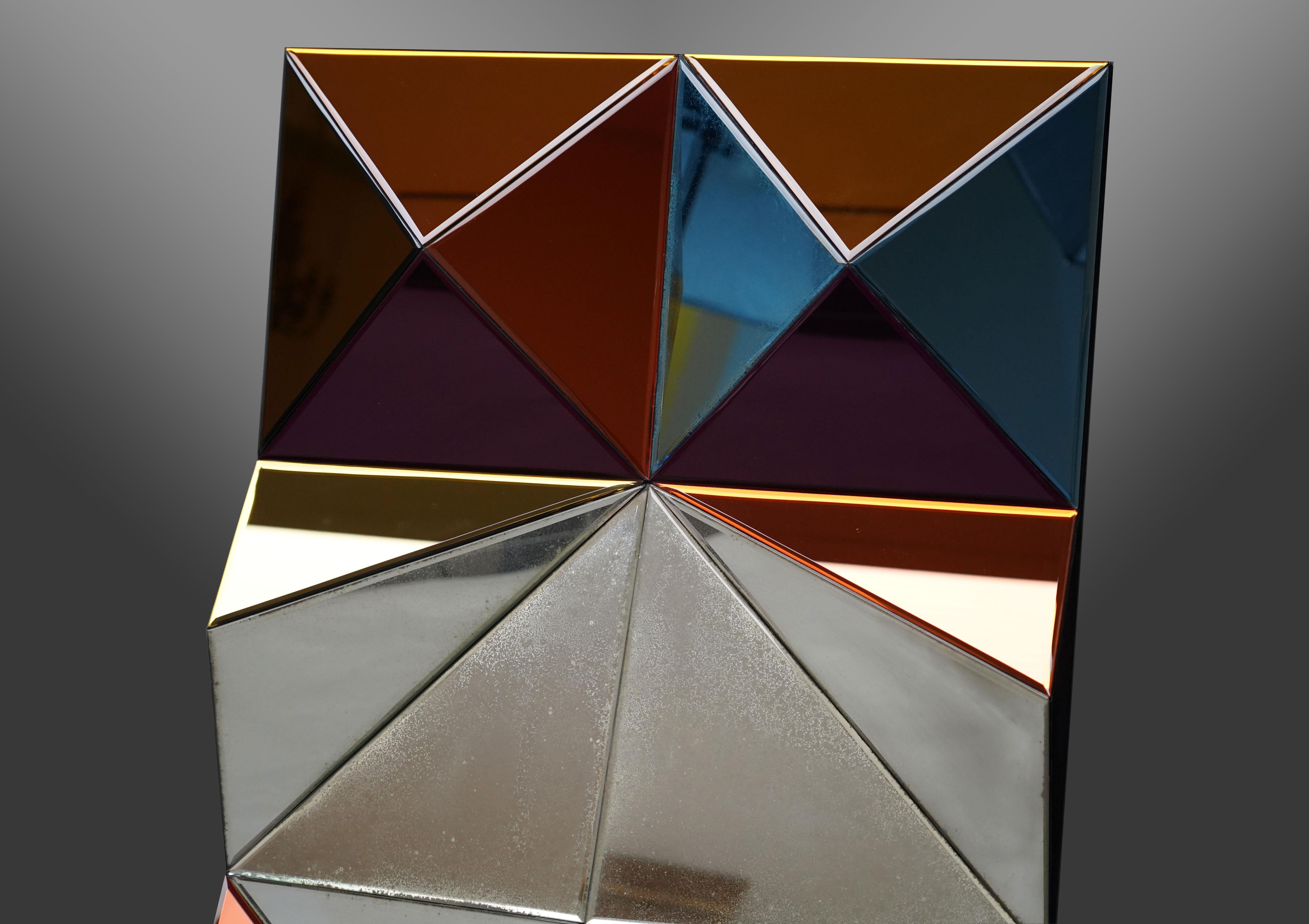 Hand-Crafted Multicolor tinted mirror, 