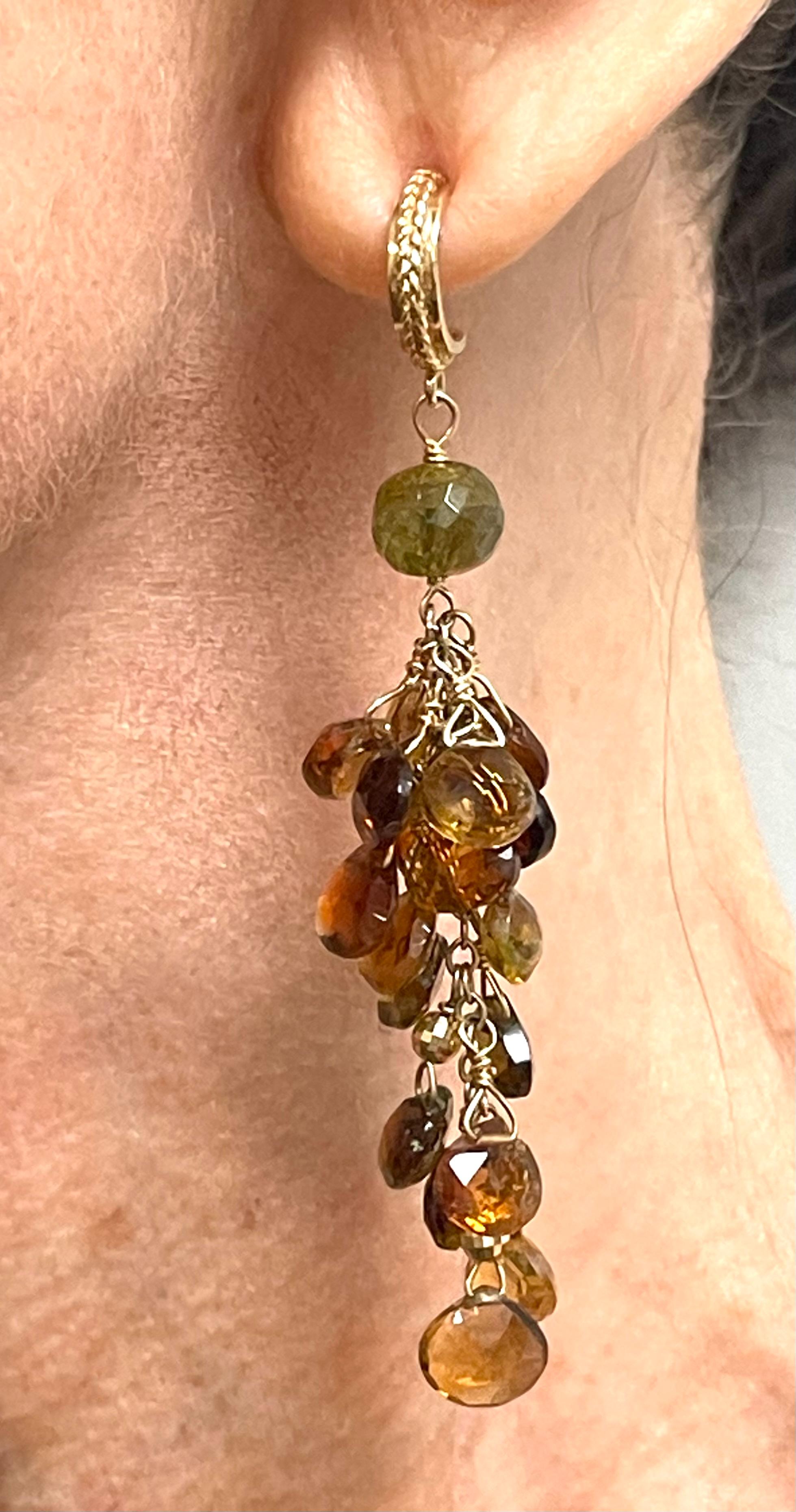 Multicolor Tourmaline Cluster Paradizia Earrings For Sale 2