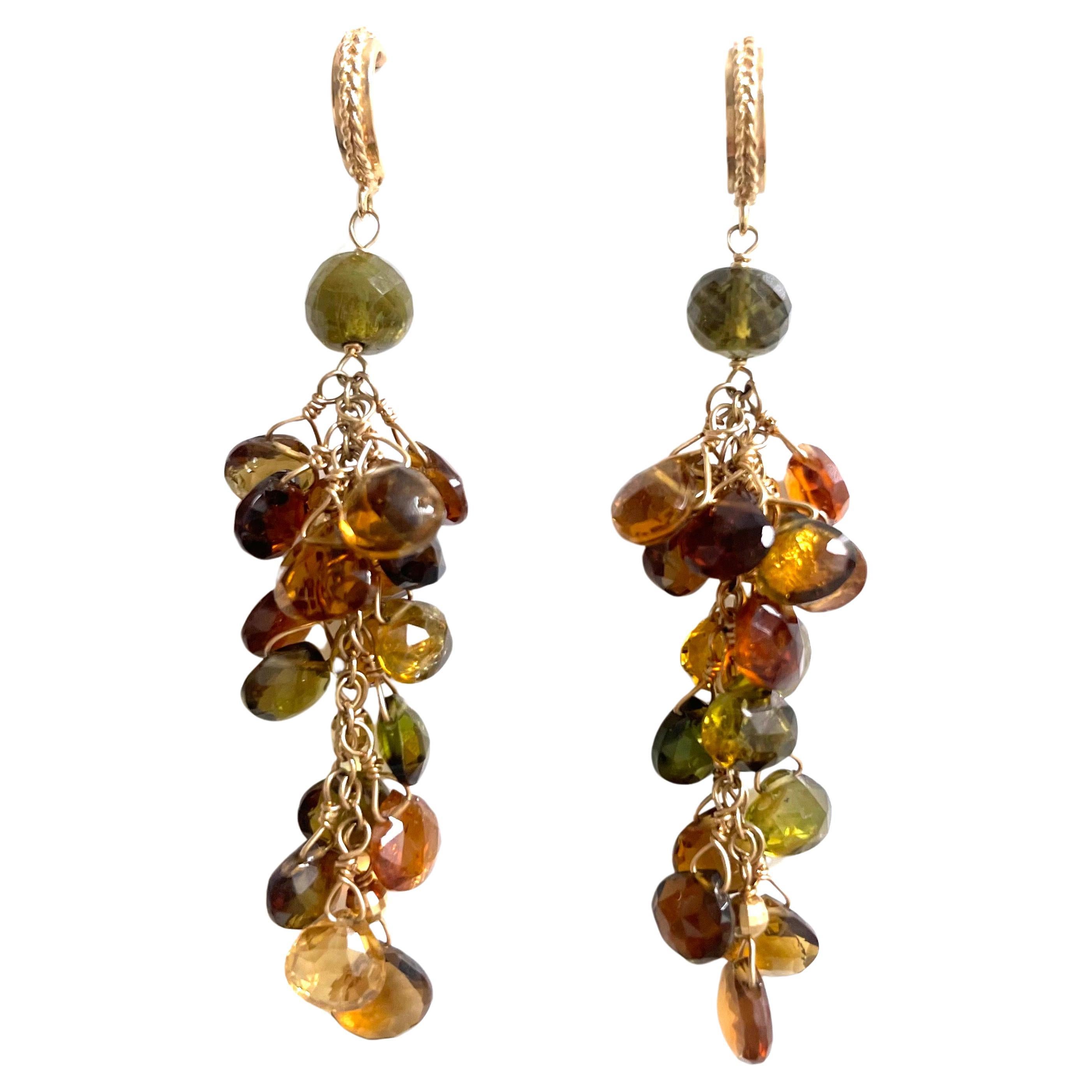 Multicolor Tourmaline Cluster Paradizia Earrings