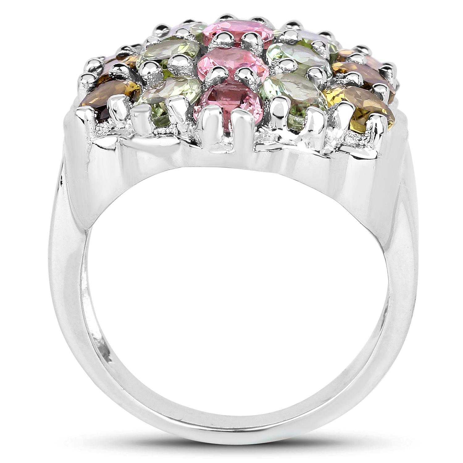 Multicolor Tourmaline Cocktail Ring 6.80 Carats In Excellent Condition For Sale In Aliso Viejo, CA