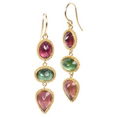 Multicolor Tourmaline Trio Earrings
