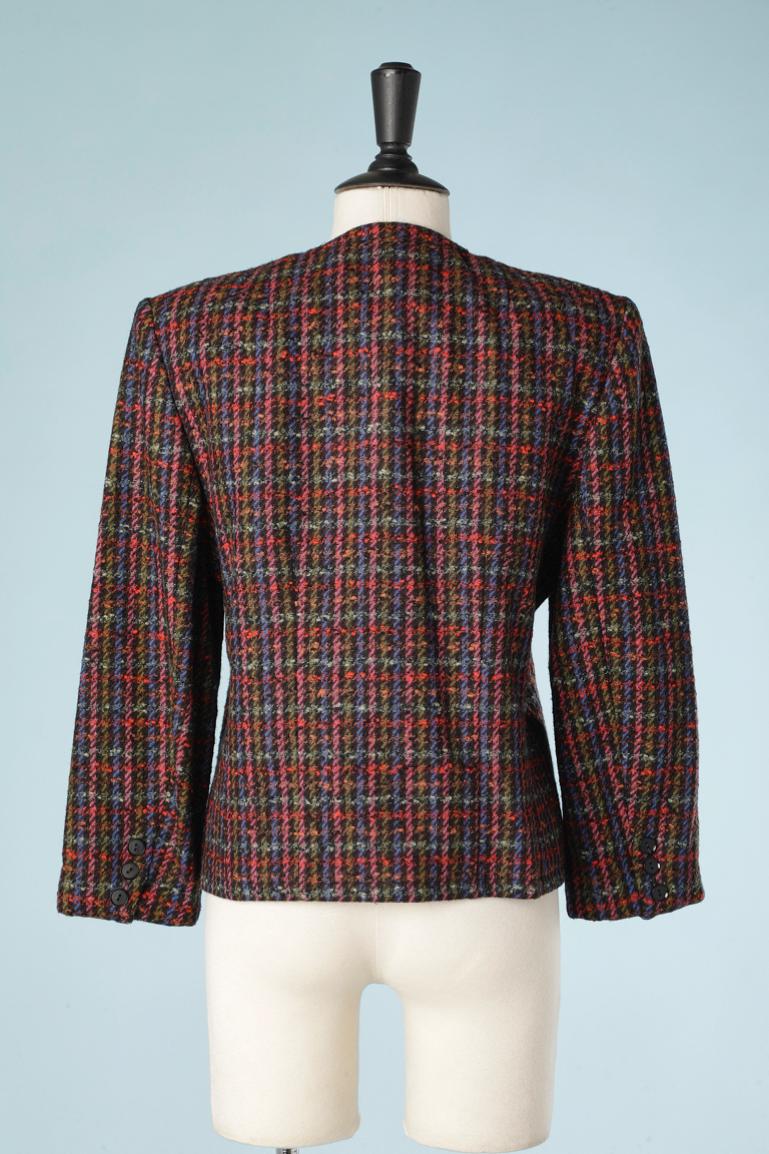 Multicolor tweed single breasted jacket Givenchy Style  For Sale 1