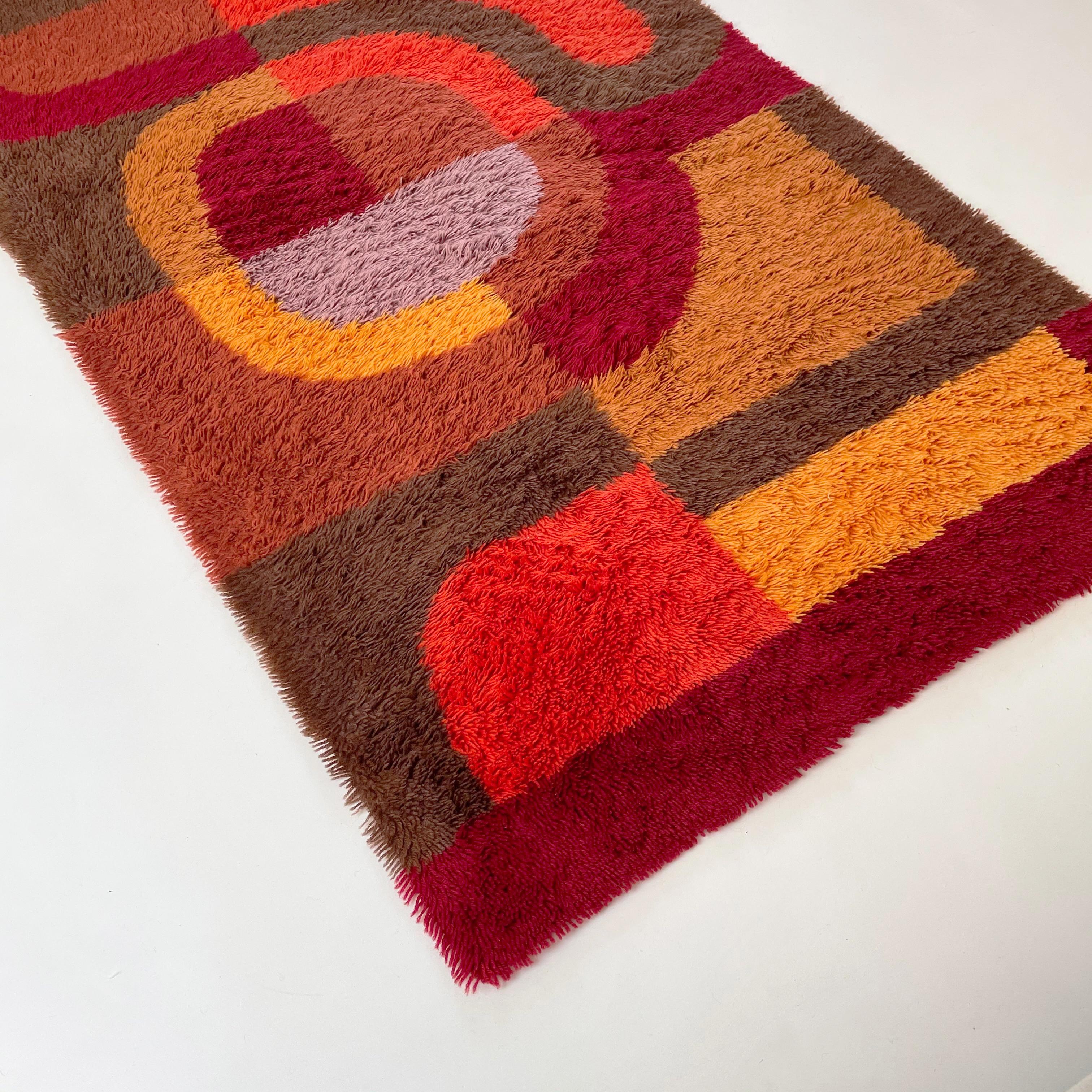 Multi-Color Vintage 1970s Modernist High Pile Panton Style Rug, Germany, 1970s 7