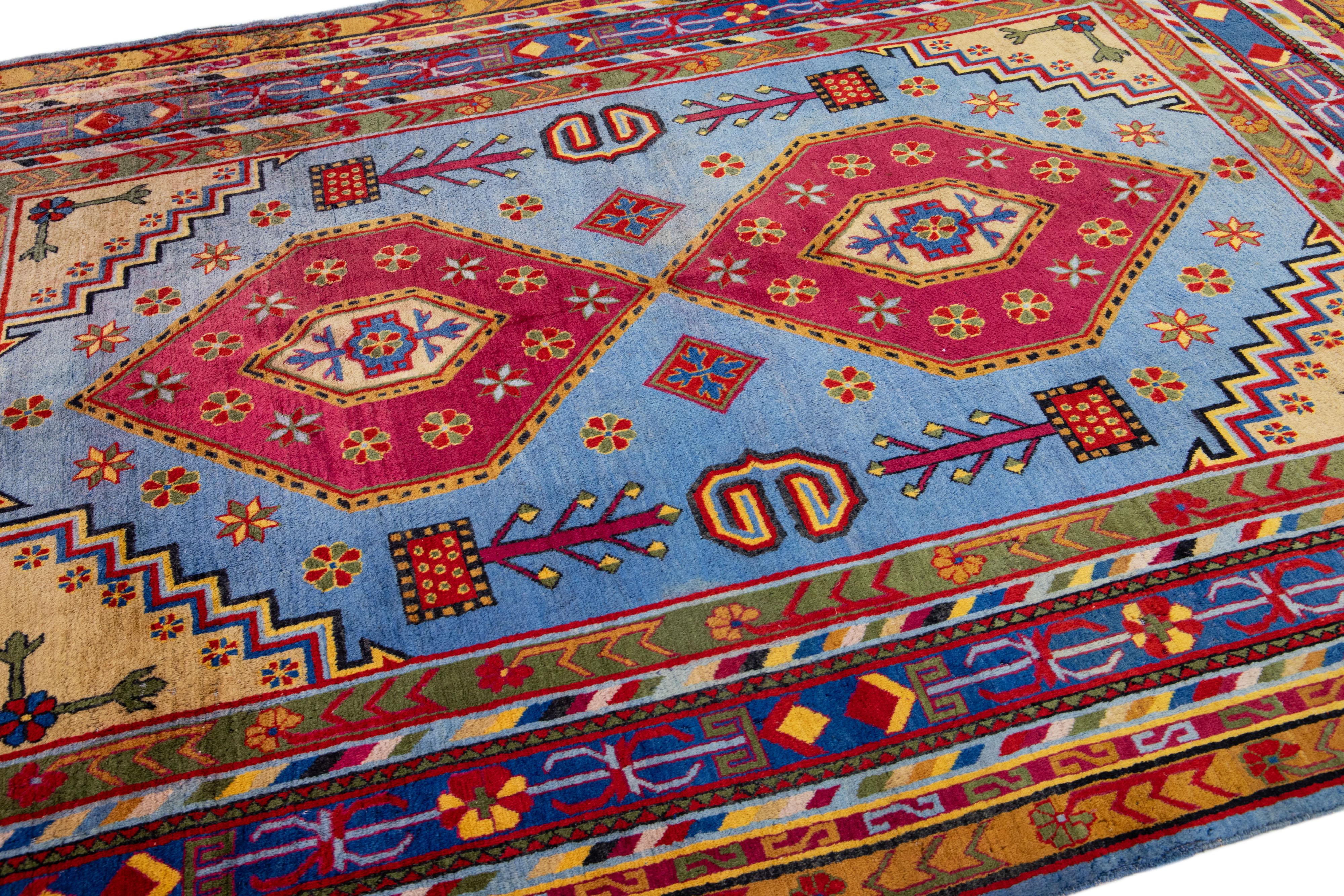 Late 20th Century Multicolor Vintage Khotan Handmade Persian Wool Rug For Sale