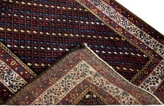 Multicolor Vintage Kurd Handmade Geometric Designed Wool Runner