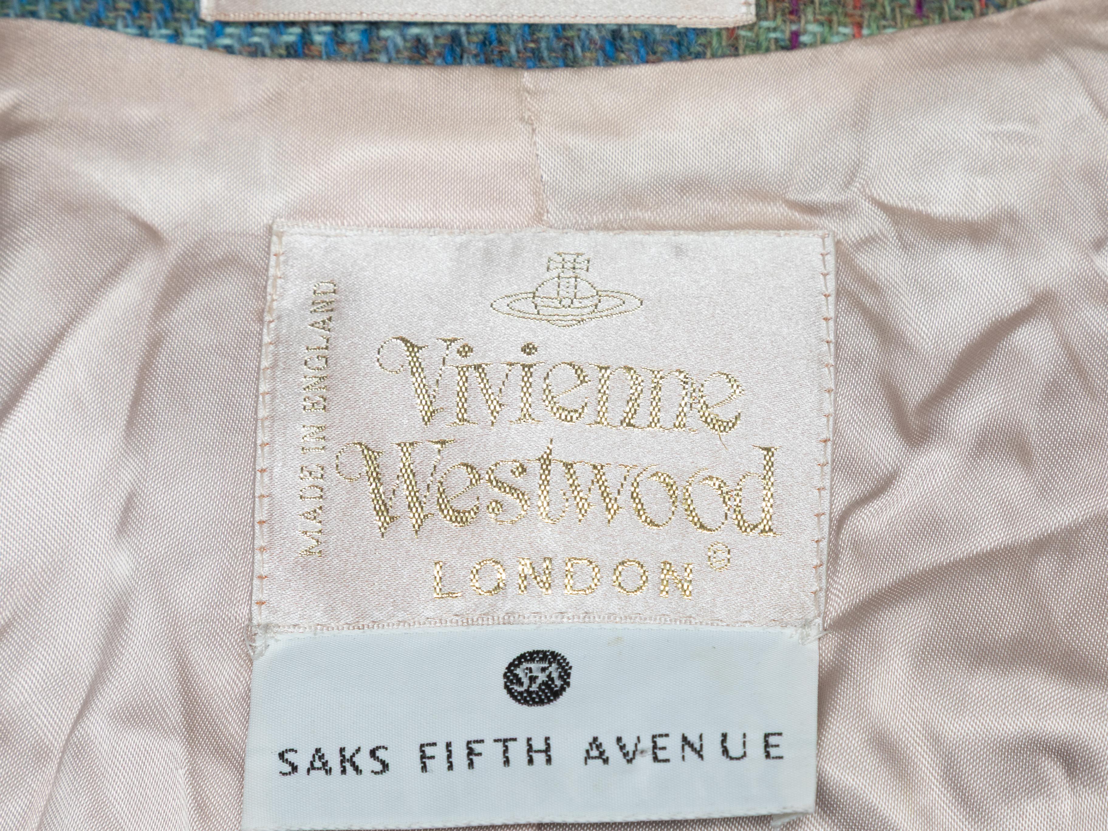 Multicolor Vivienne Westwood Wool Rainbow Plaid Blazer Size IT 44 In Good Condition For Sale In New York, NY