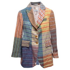 Multicolor Vivienne Westwood Wool Rainbow Plaid Blazer Size IT 44
