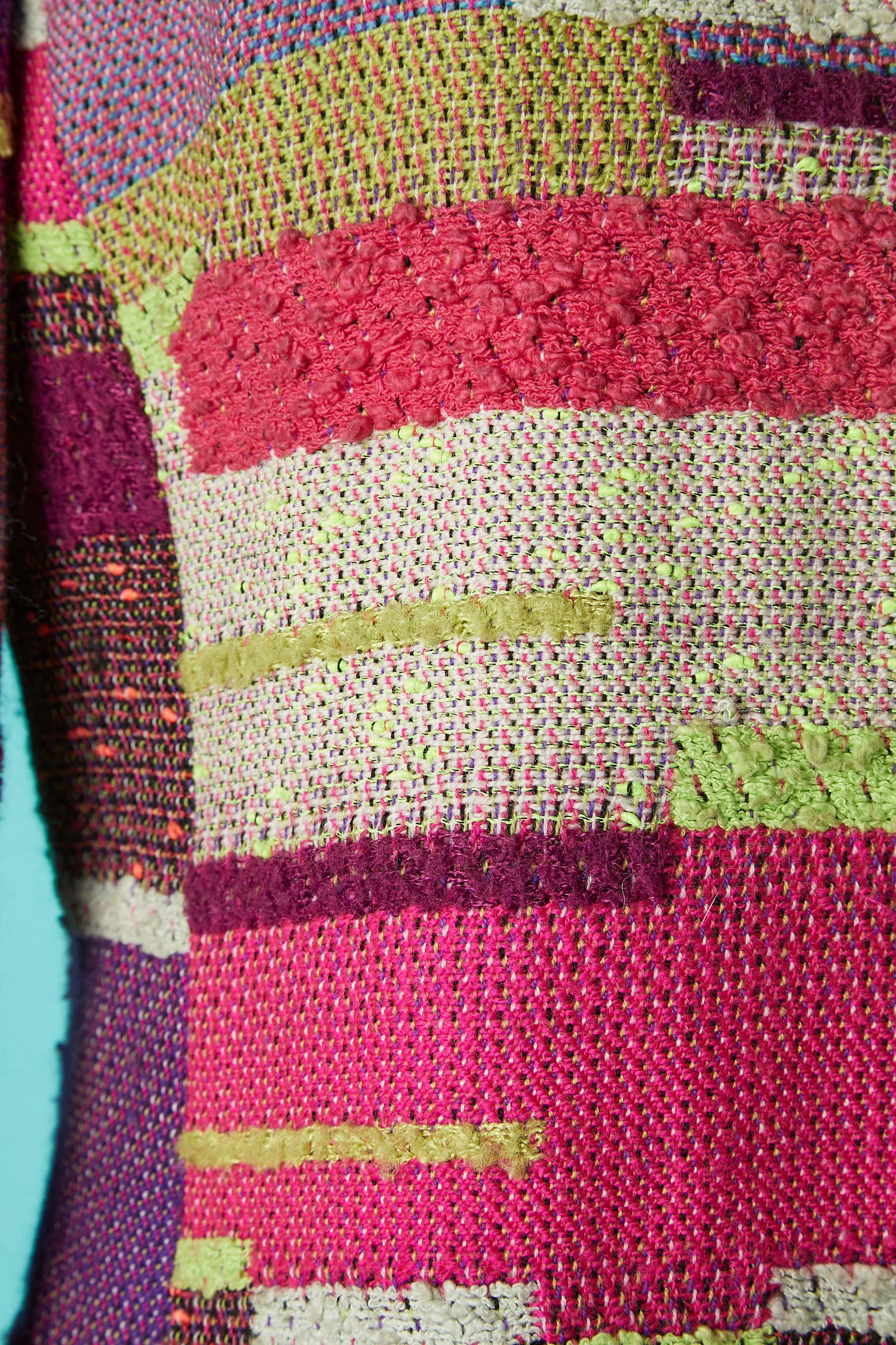 Women's Multicolor wool jacquard skirt suit Christian Lacroix Bazar  For Sale