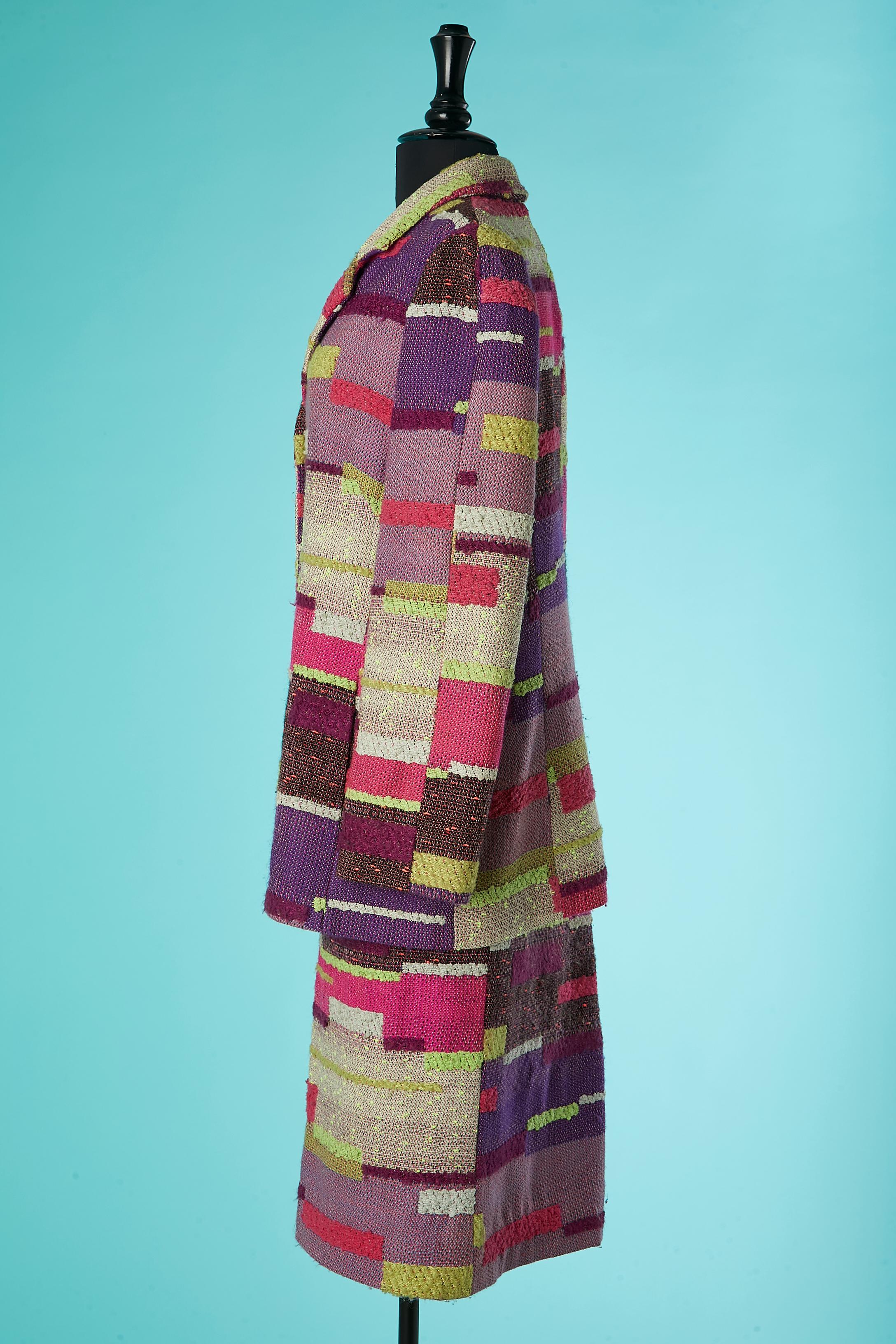 Multicolor wool jacquard skirt suit Christian Lacroix Bazar  For Sale 1