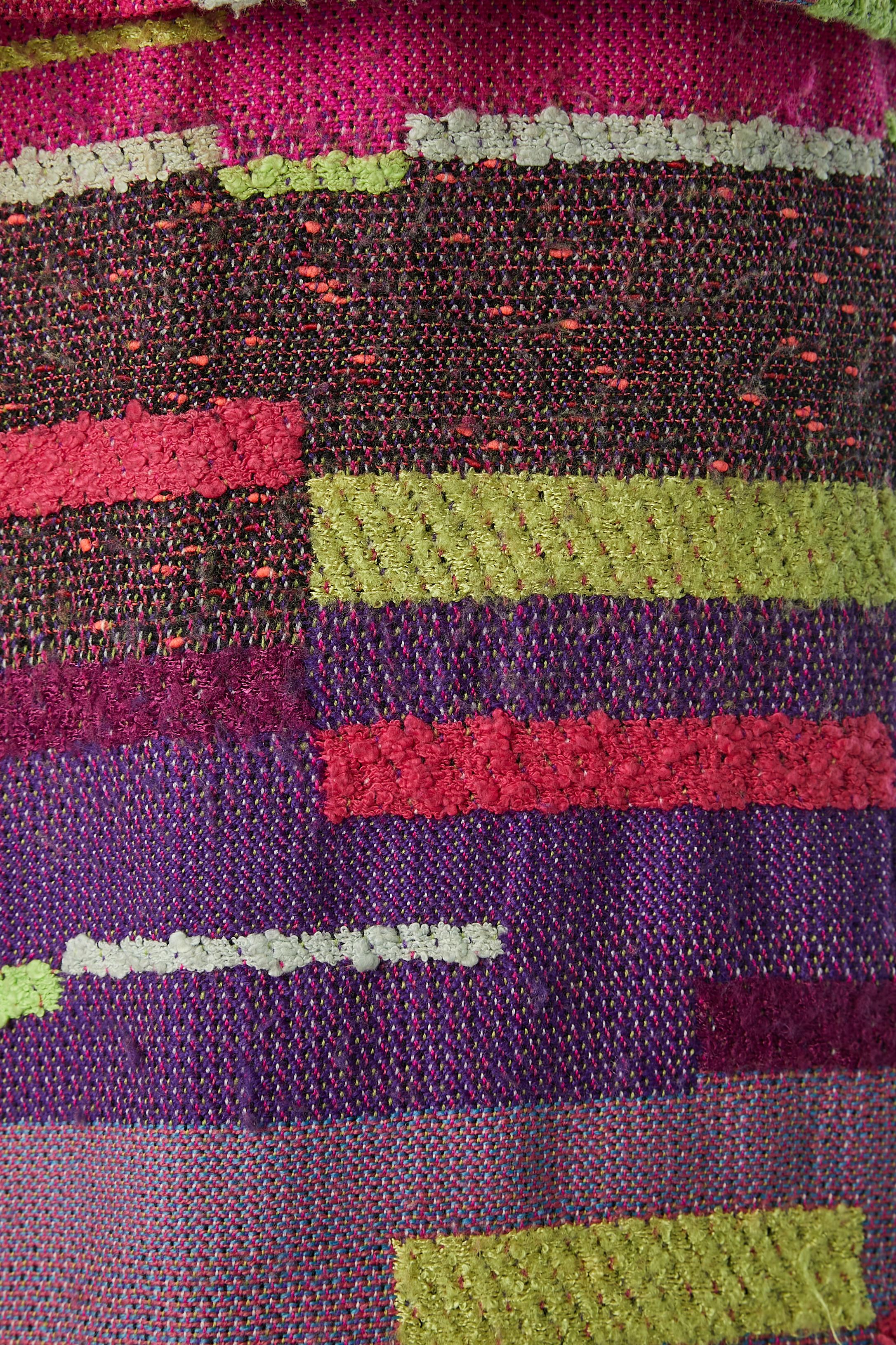 Multicolor wool jacquard skirt suit Christian Lacroix Bazar  For Sale 3