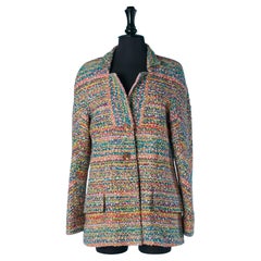 Multicolor woven tweed single breasted jacket CHANEL