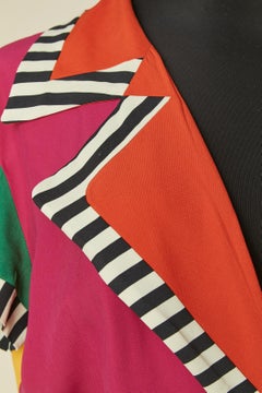 Multicolor wrap jacket with short sleeve MOSCHINO COUTURE