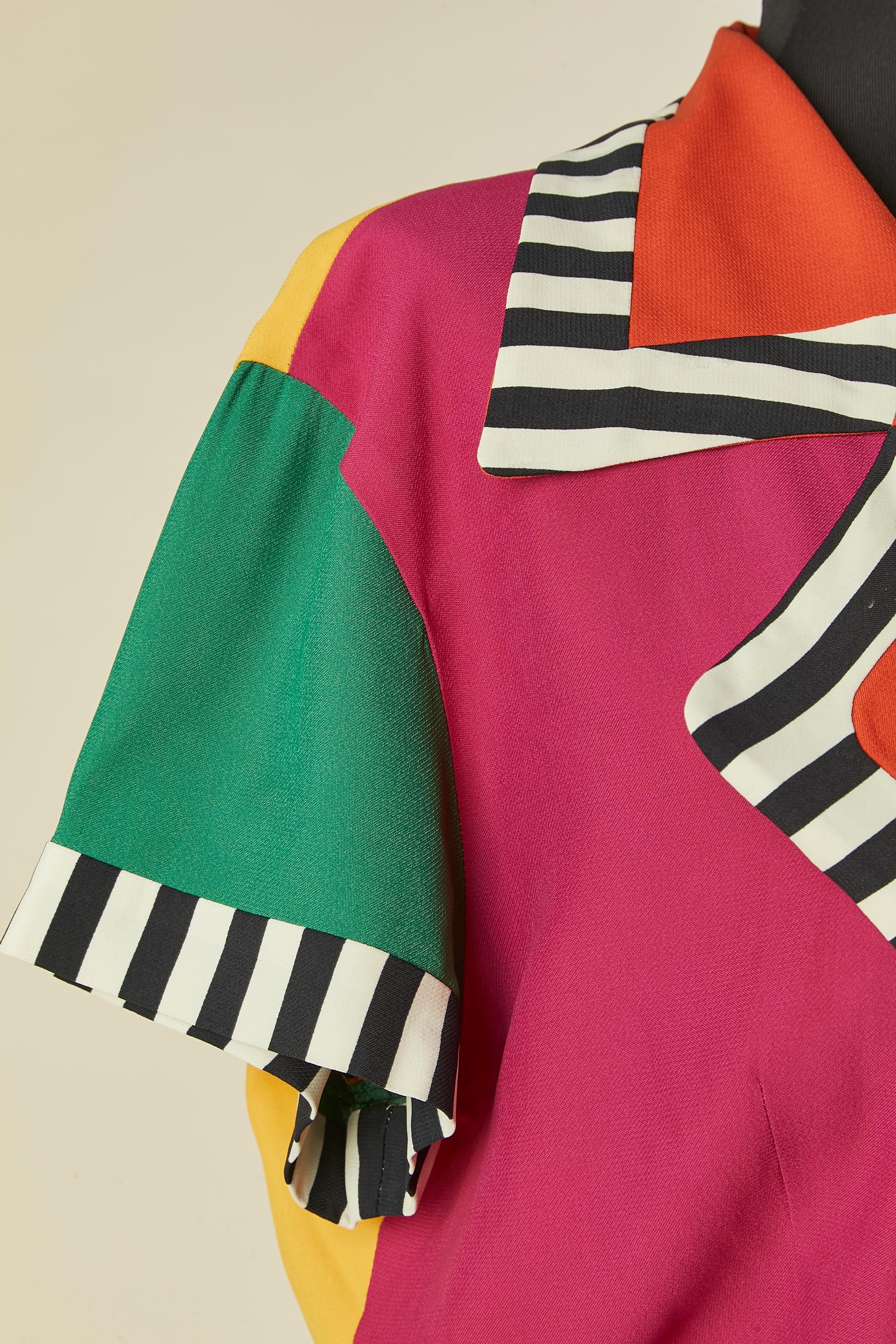 Chaqueta envolvente multicolor de manga corta MOSCHINO COUTURE Negro en venta