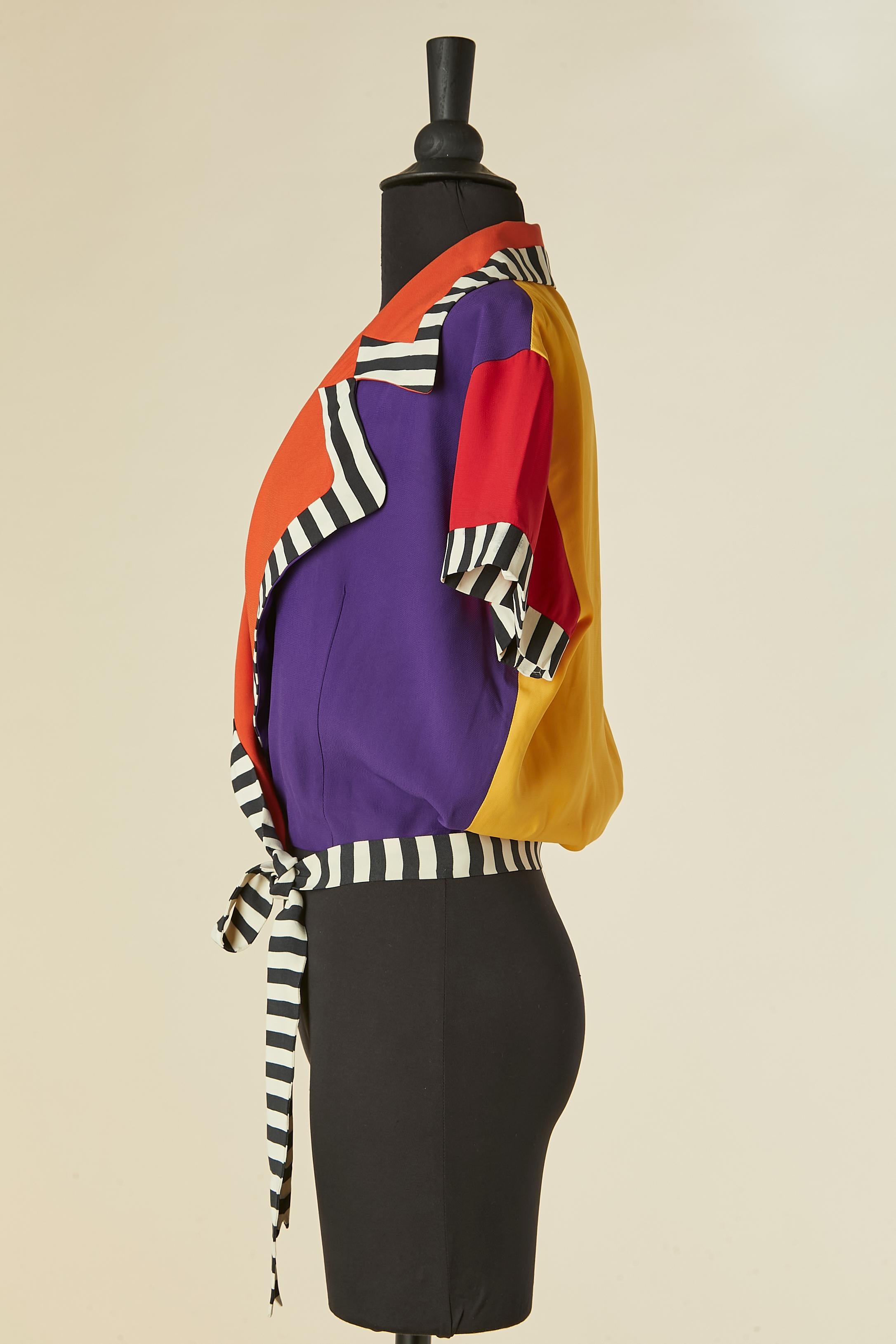 De las mujeres Chaqueta envolvente multicolor de manga corta MOSCHINO COUTURE en venta