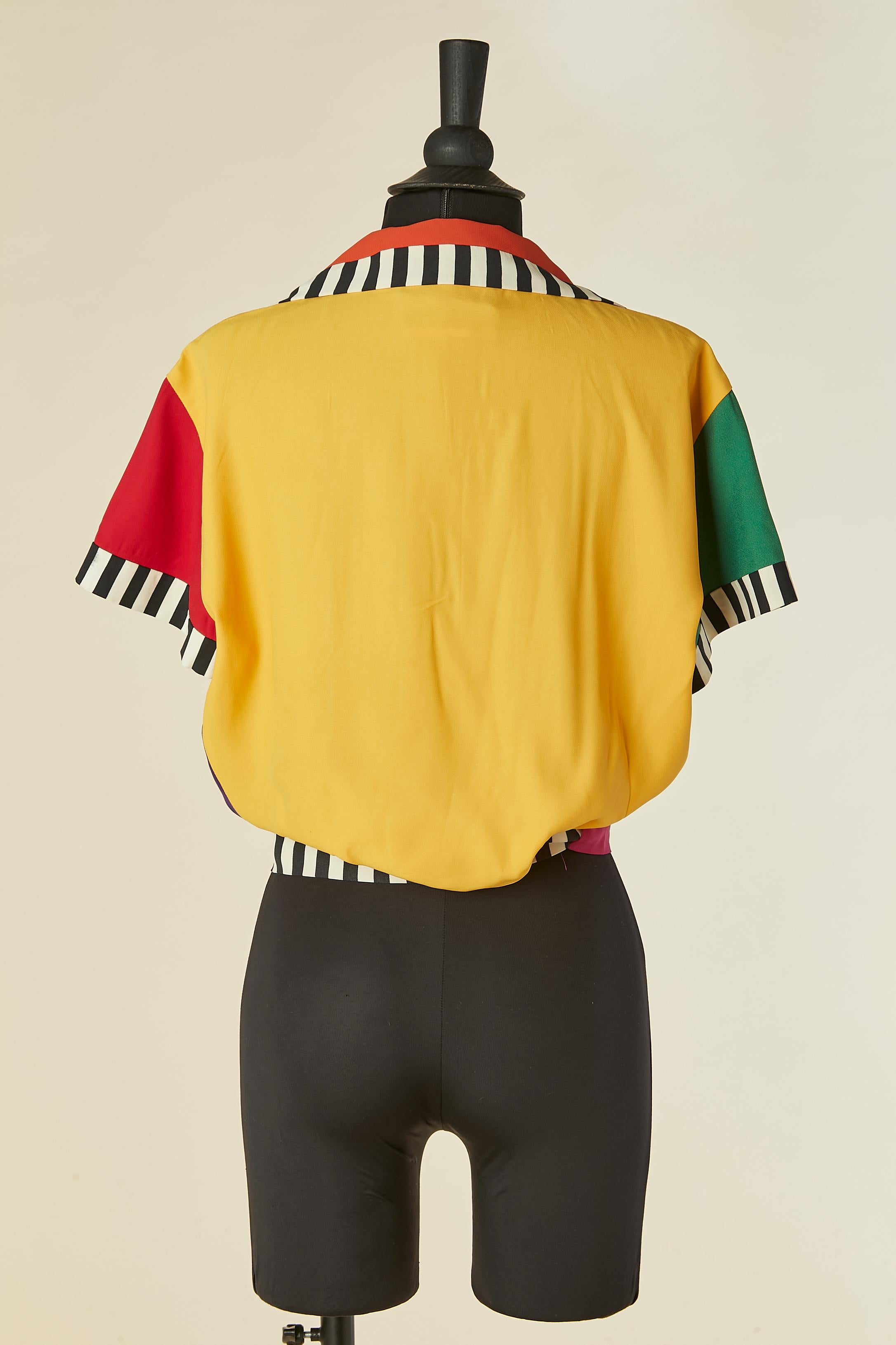 Chaqueta envolvente multicolor de manga corta MOSCHINO COUTURE en venta 1