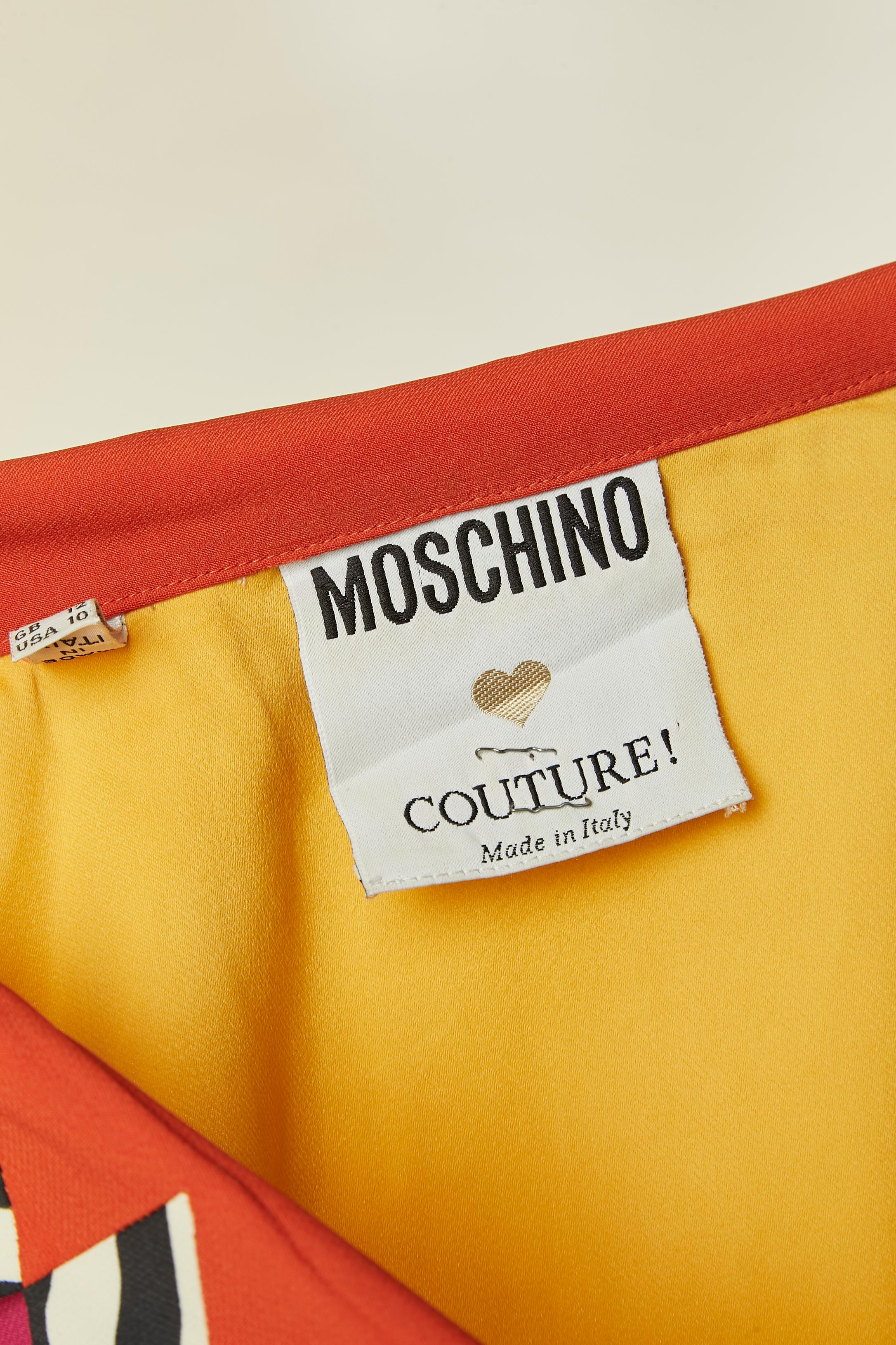 Chaqueta envolvente multicolor de manga corta MOSCHINO COUTURE en venta 3