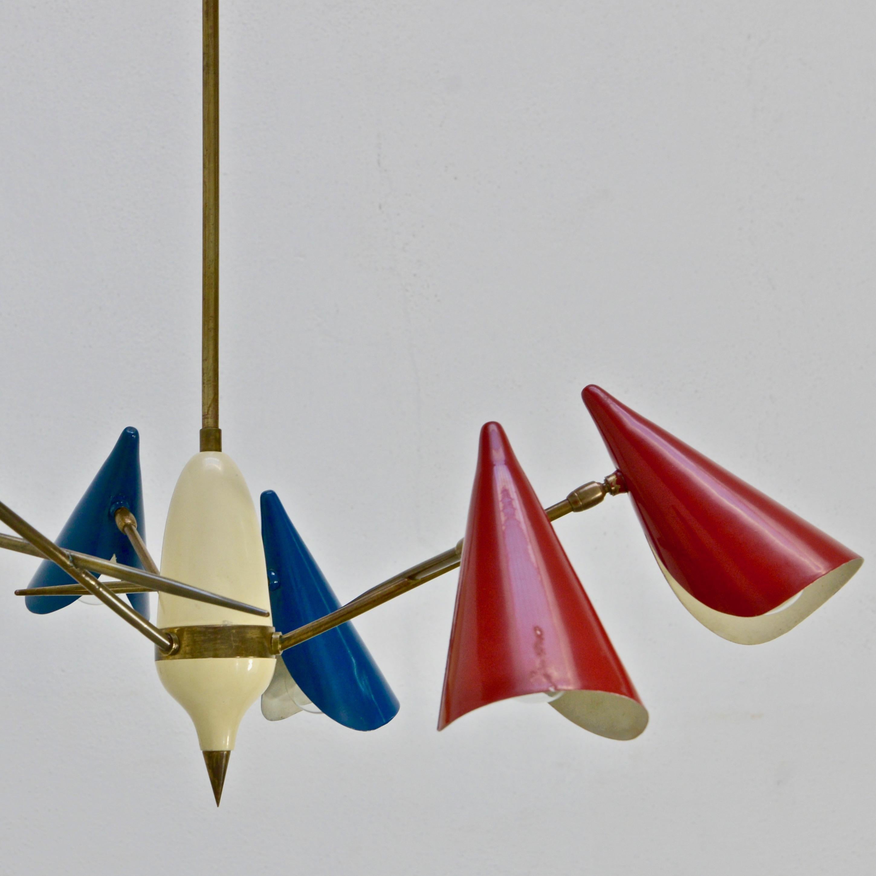 Painted Multicolored 1950s Italian Chandelier