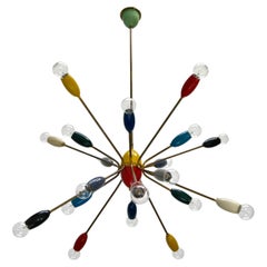 Retro Multicolored 50s Italian Chandelier