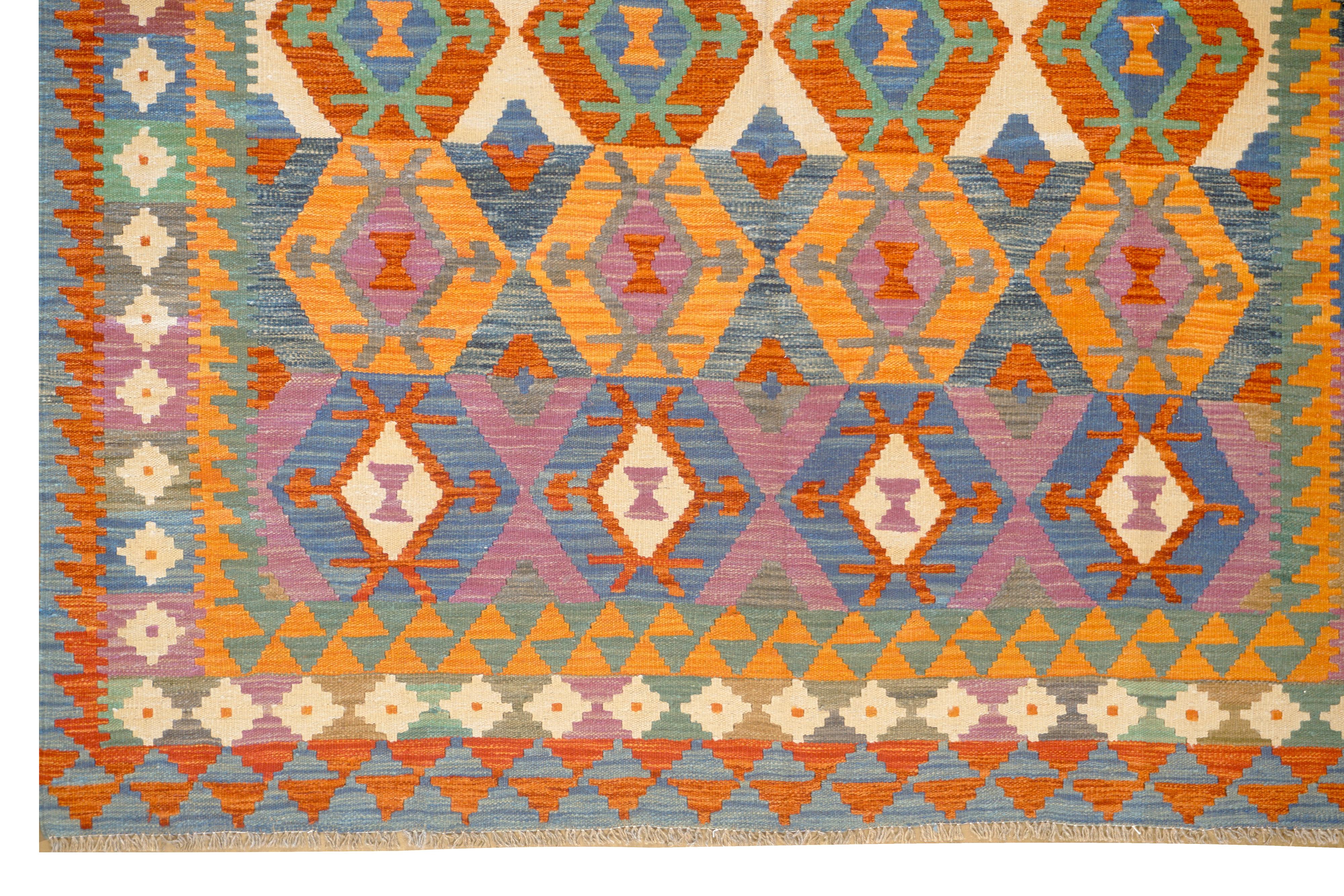 Multicolored Afghan Kilim In New Condition For Sale In Laguna Hills, CA