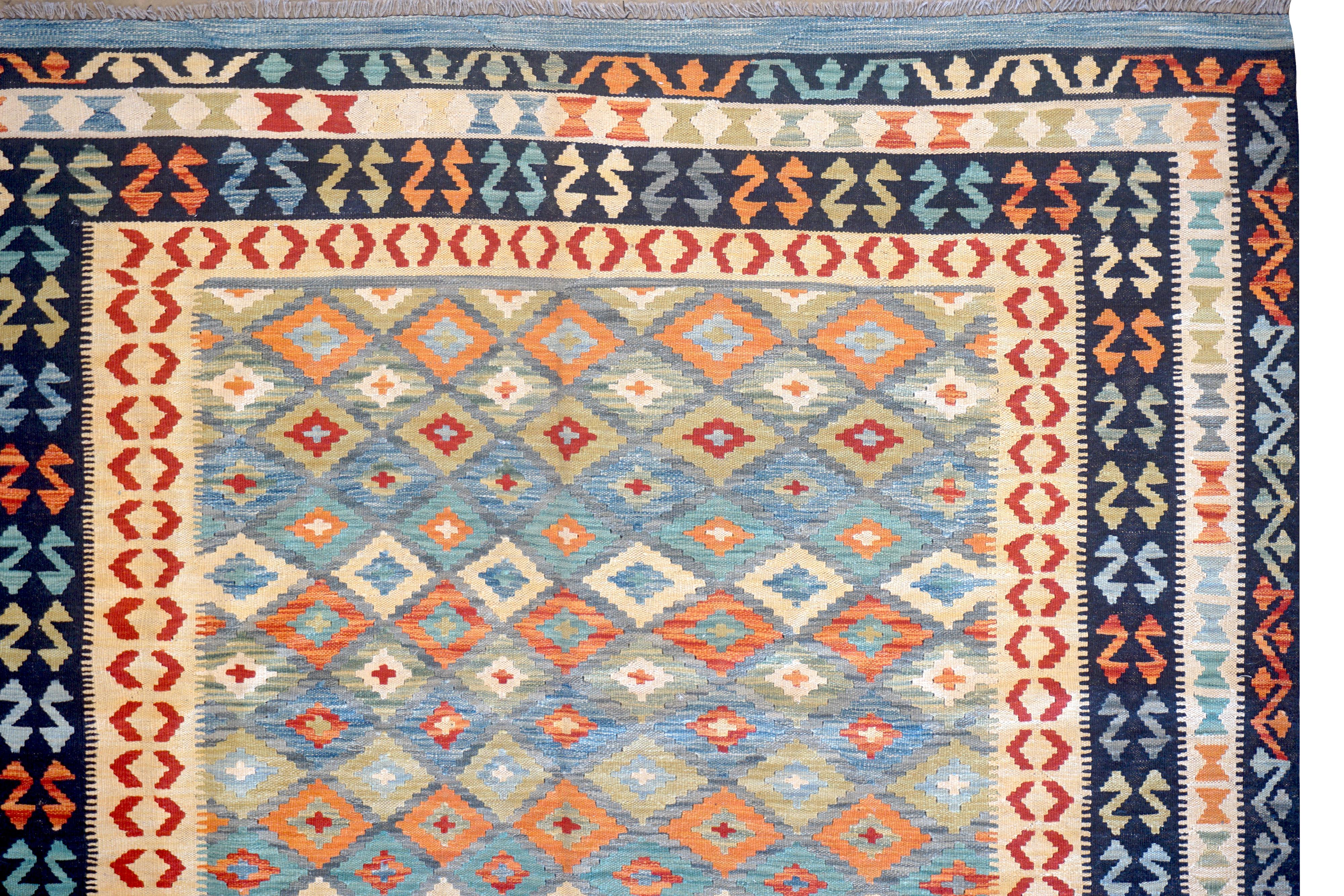Multicolored Afghan Kilim In New Condition For Sale In Laguna Hills, CA