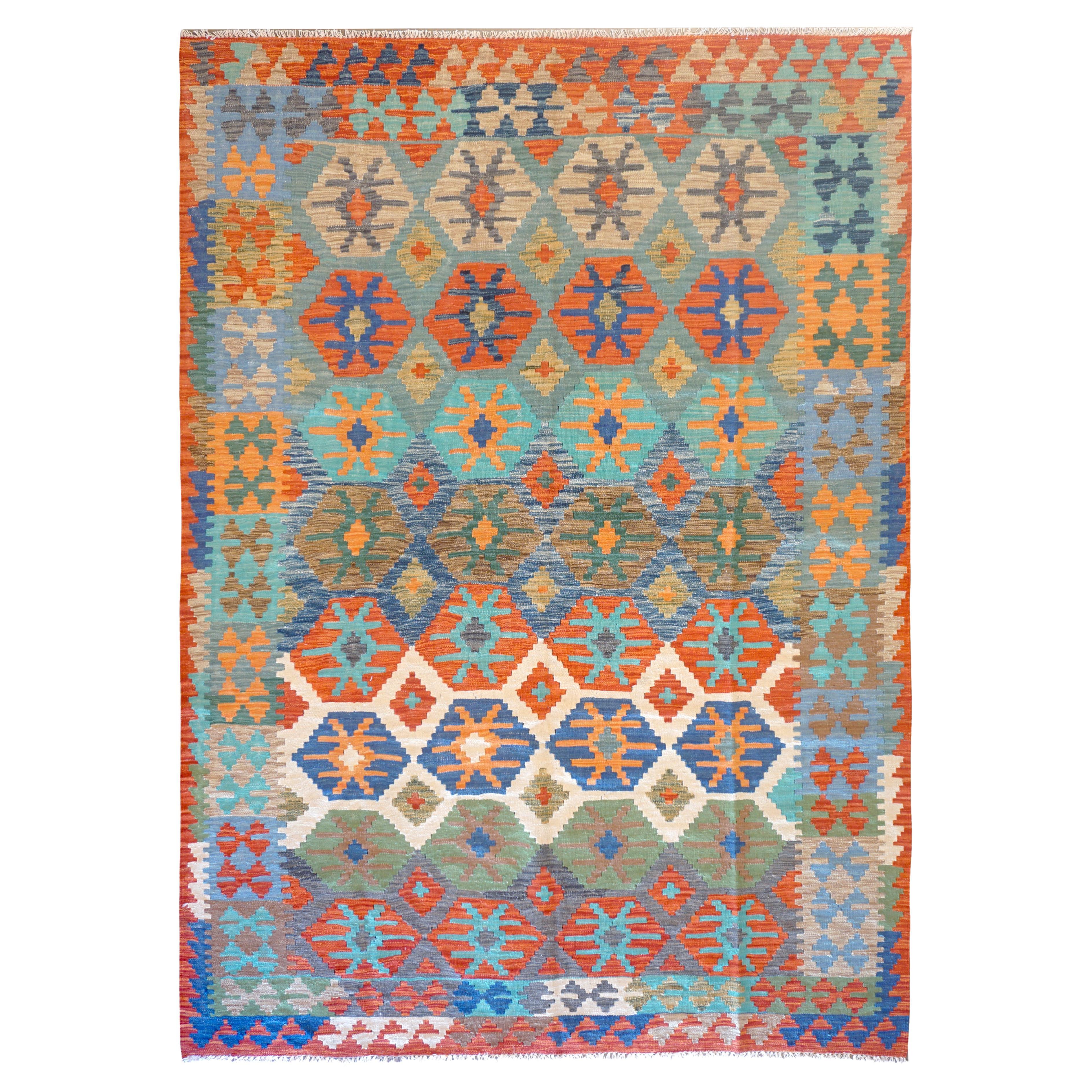 Multicolored Afghan Kilim