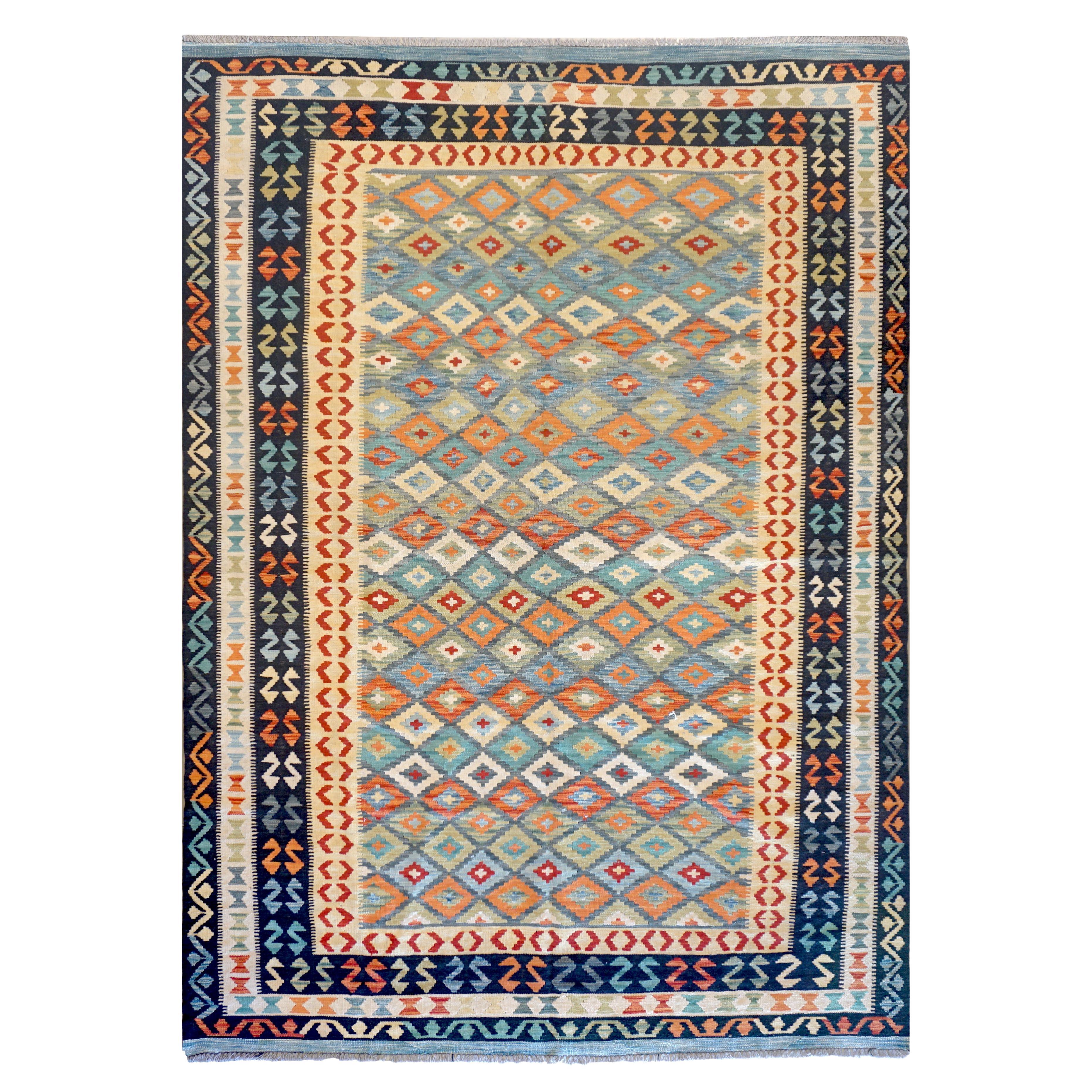 Multicolored Afghan Kilim For Sale