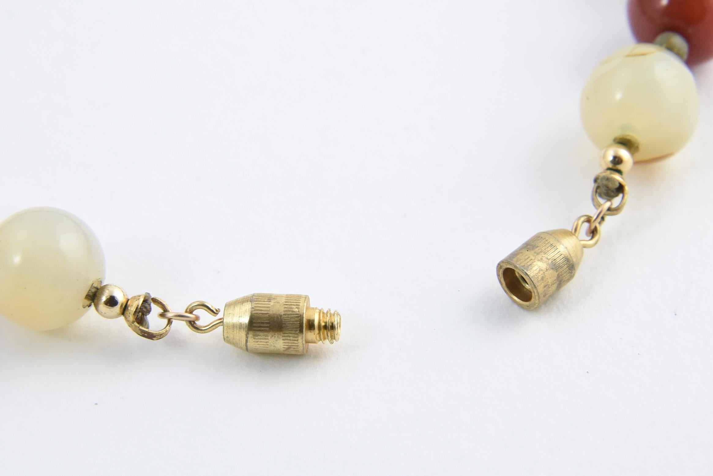 Collana di perline di agata multicolore in vendita 1