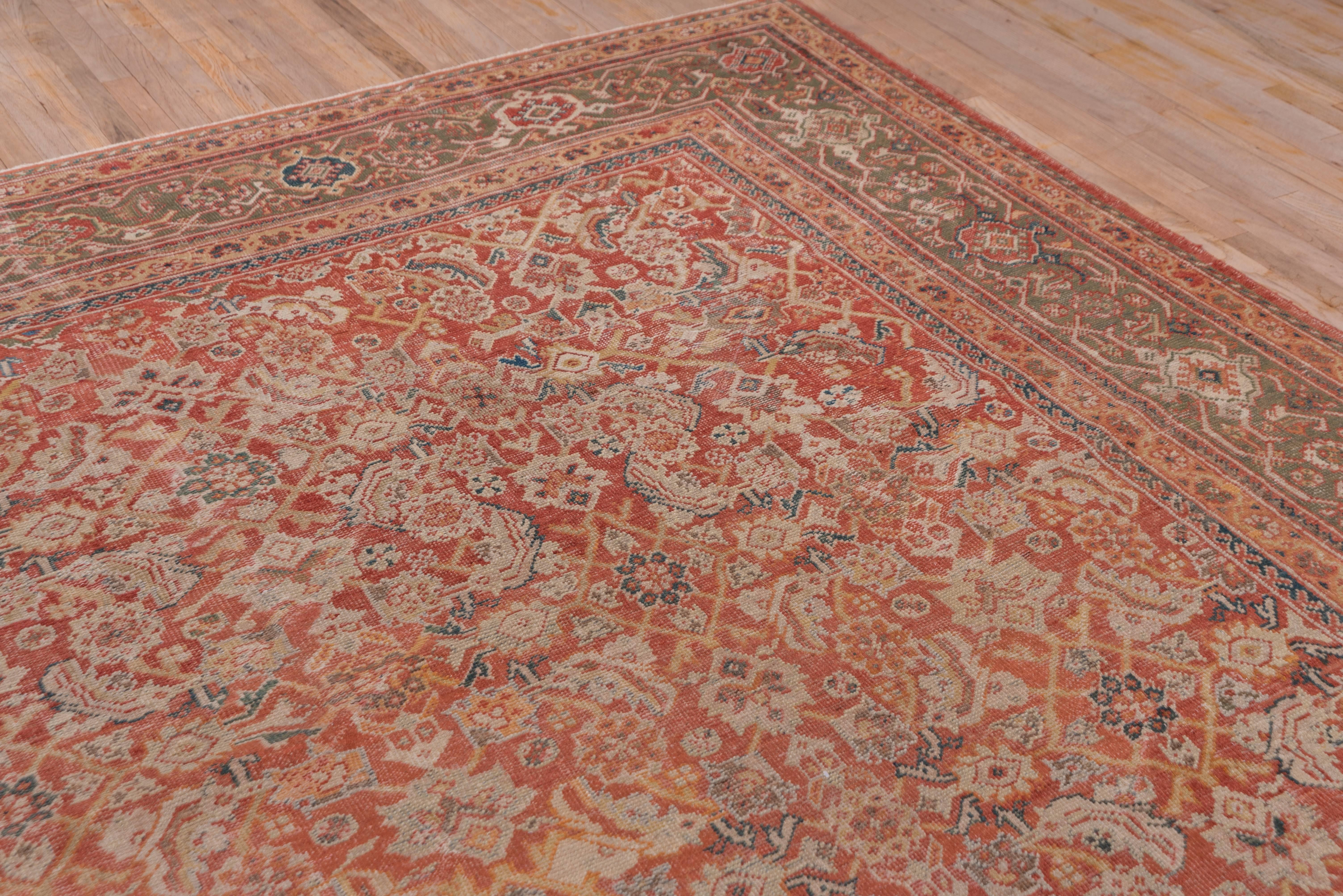 Hand-Knotted Antique Mahal Carpet For Sale
