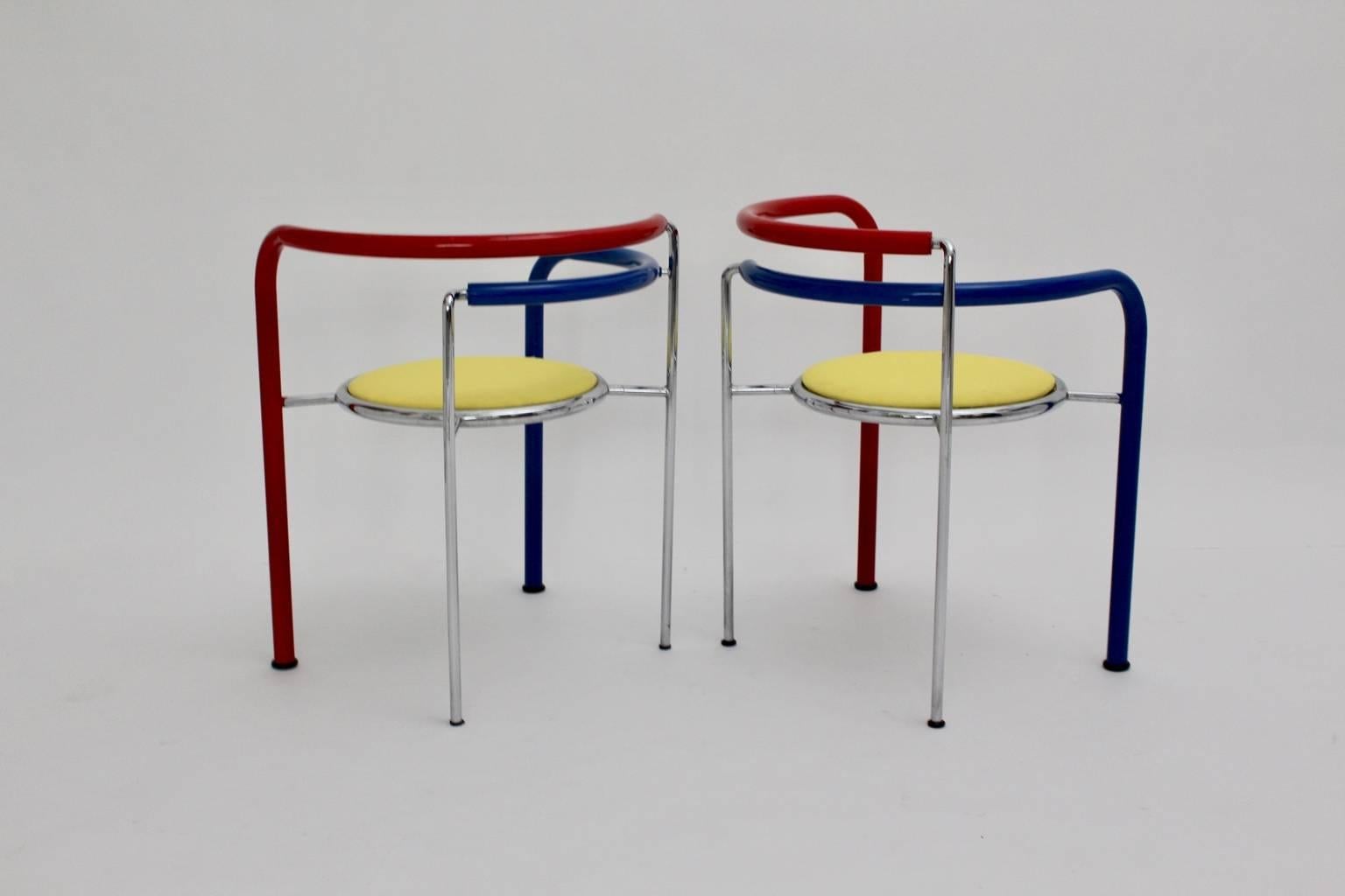 Multicolored Vintage Armchairs by Rud Thygesen and Johnny Sorensen, circa 1989 For Sale 3