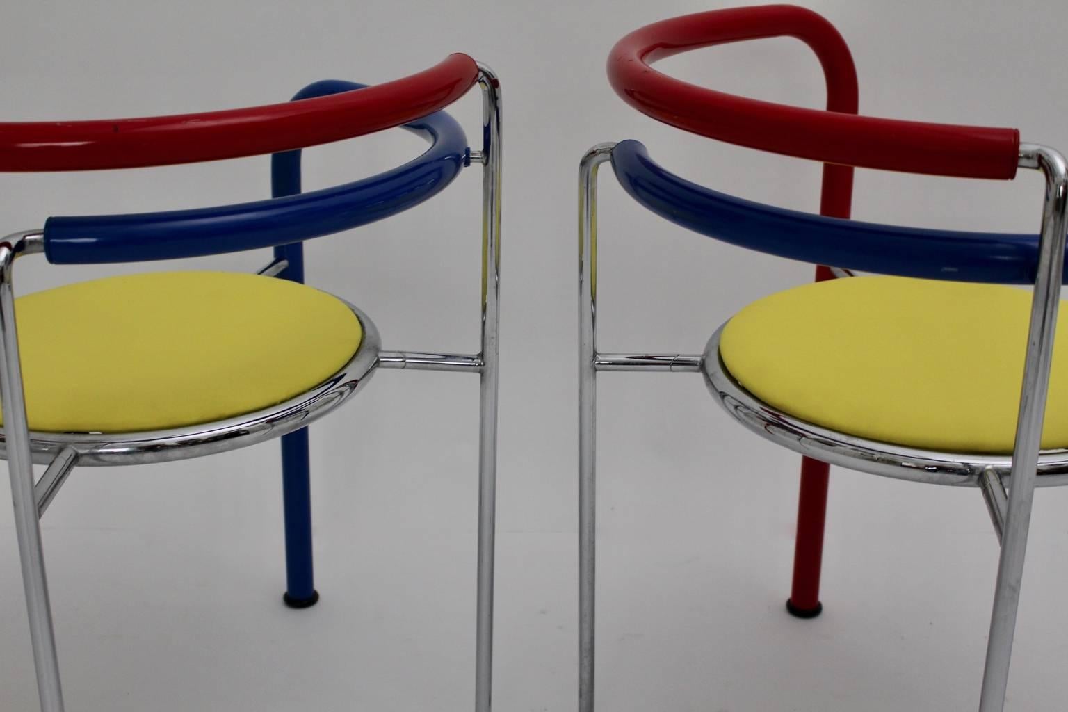 Multicolored Vintage Armchairs by Rud Thygesen and Johnny Sorensen, circa 1989 For Sale 5
