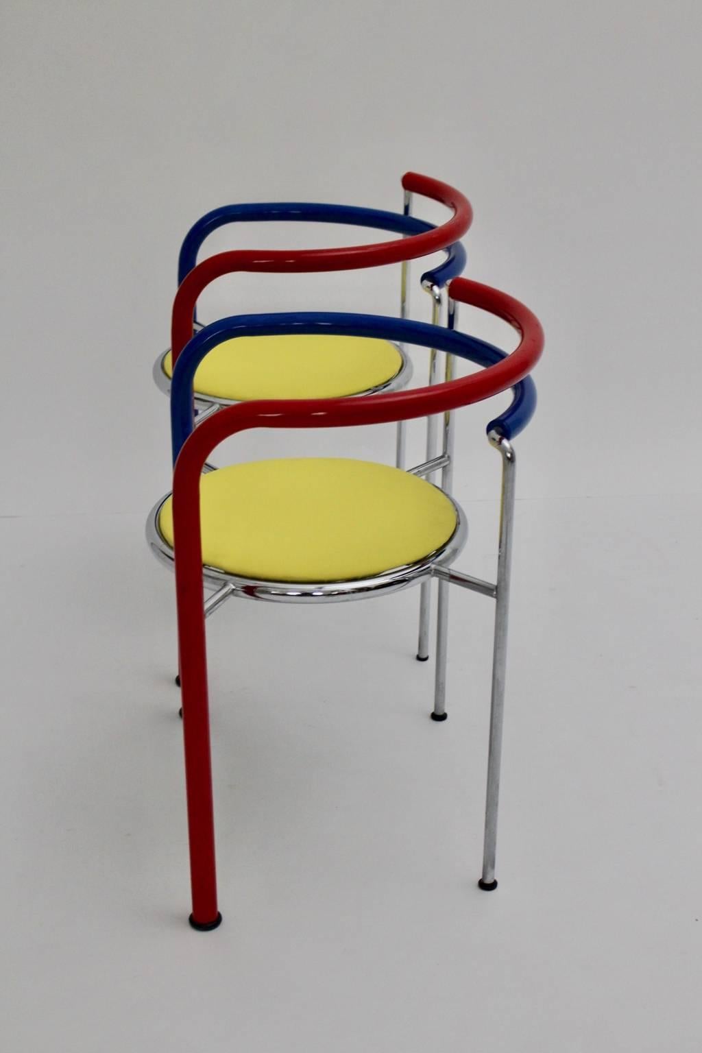 Multicolored Vintage Armchairs by Rud Thygesen and Johnny Sorensen, circa 1989 For Sale 6