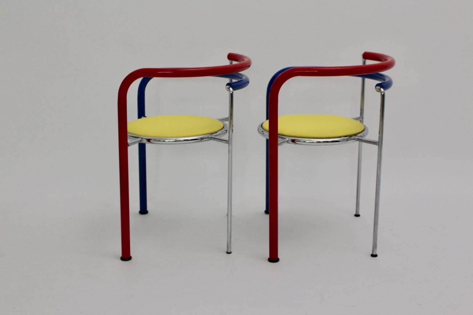 Multicolored Vintage Armchairs by Rud Thygesen and Johnny Sorensen, circa 1989 For Sale 7