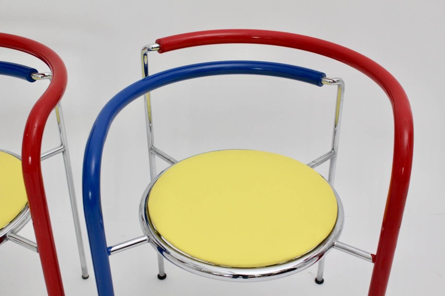 Modern Multicolored Vintage Armchairs by Rud Thygesen and Johnny Sorensen, circa 1989 For Sale