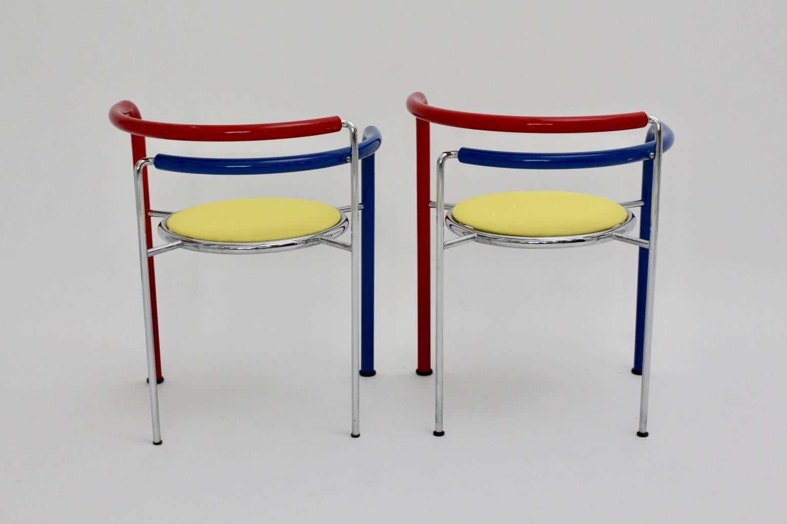 Multicolored Vintage Armchairs by Rud Thygesen and Johnny Sorensen, circa 1989 For Sale 1