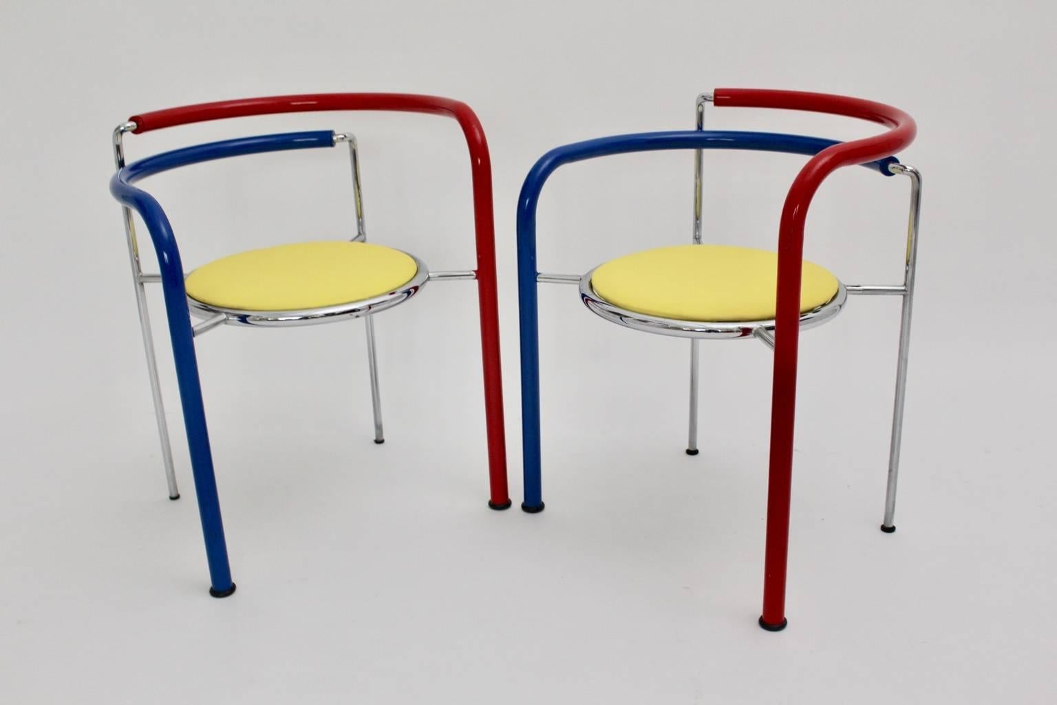 Multicolored Vintage Armchairs by Rud Thygesen and Johnny Sorensen, circa 1989 For Sale 2