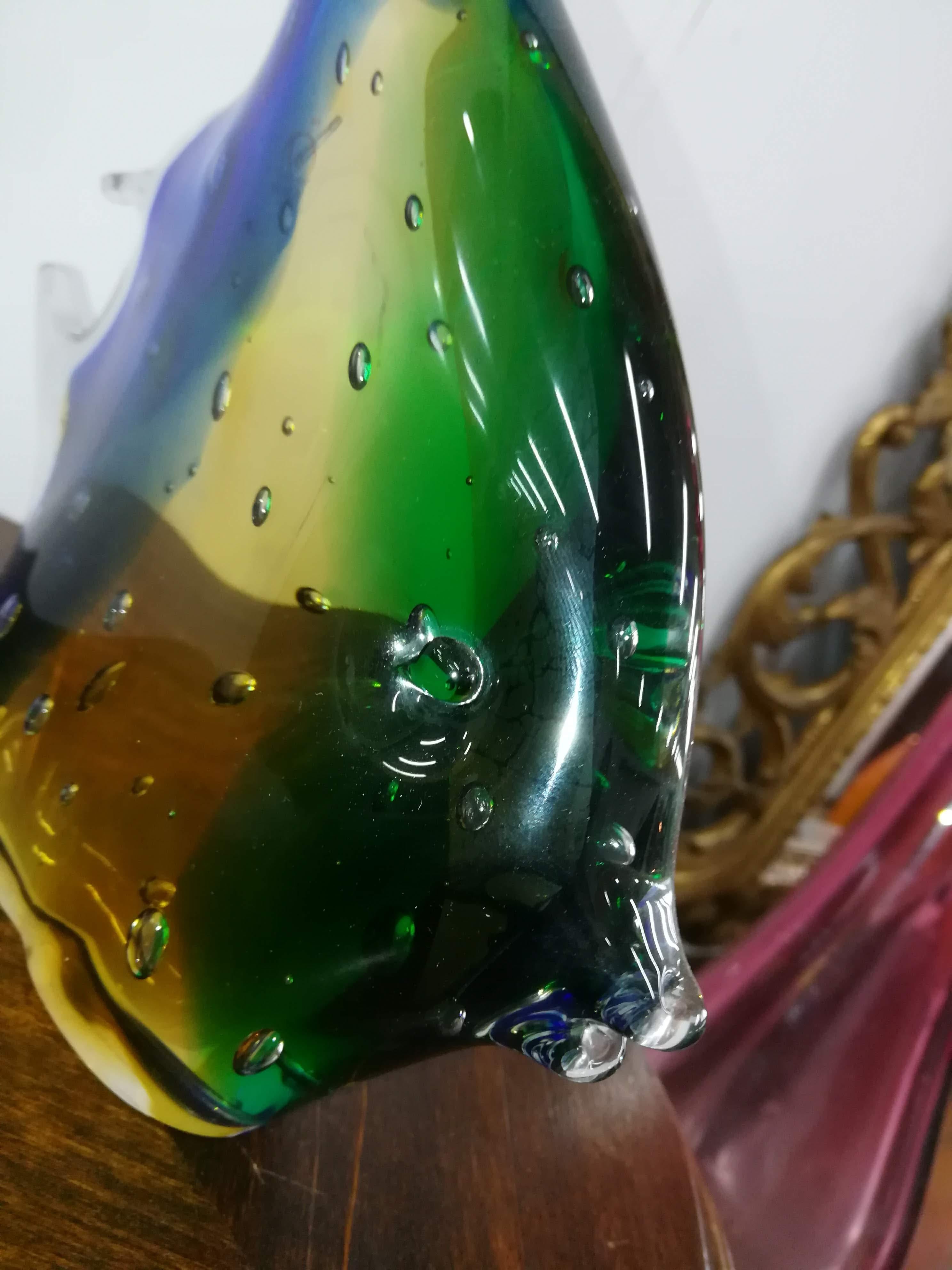 Hand-Crafted Multicolored Blown Glass Fish For Sale