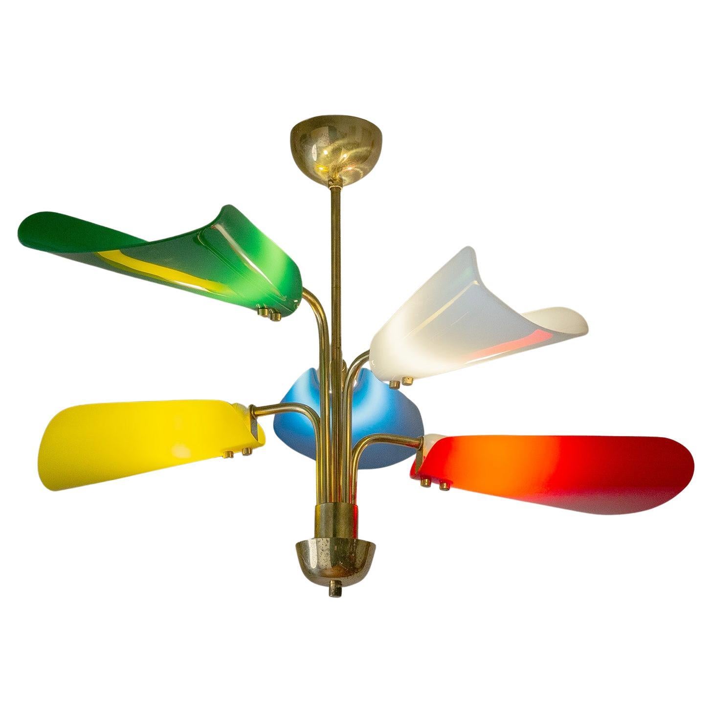 Plafoniera multicolore, circa 1960