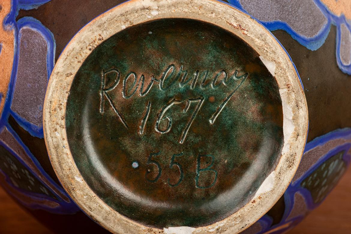 Vaso in ceramica multicolore, periodo Art Nouveau, manifattura Revernay, anni 1910 in vendita 4