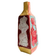 Vaso in ceramica multicolore attribuito alla manifattura Cantagalli negli anni '50