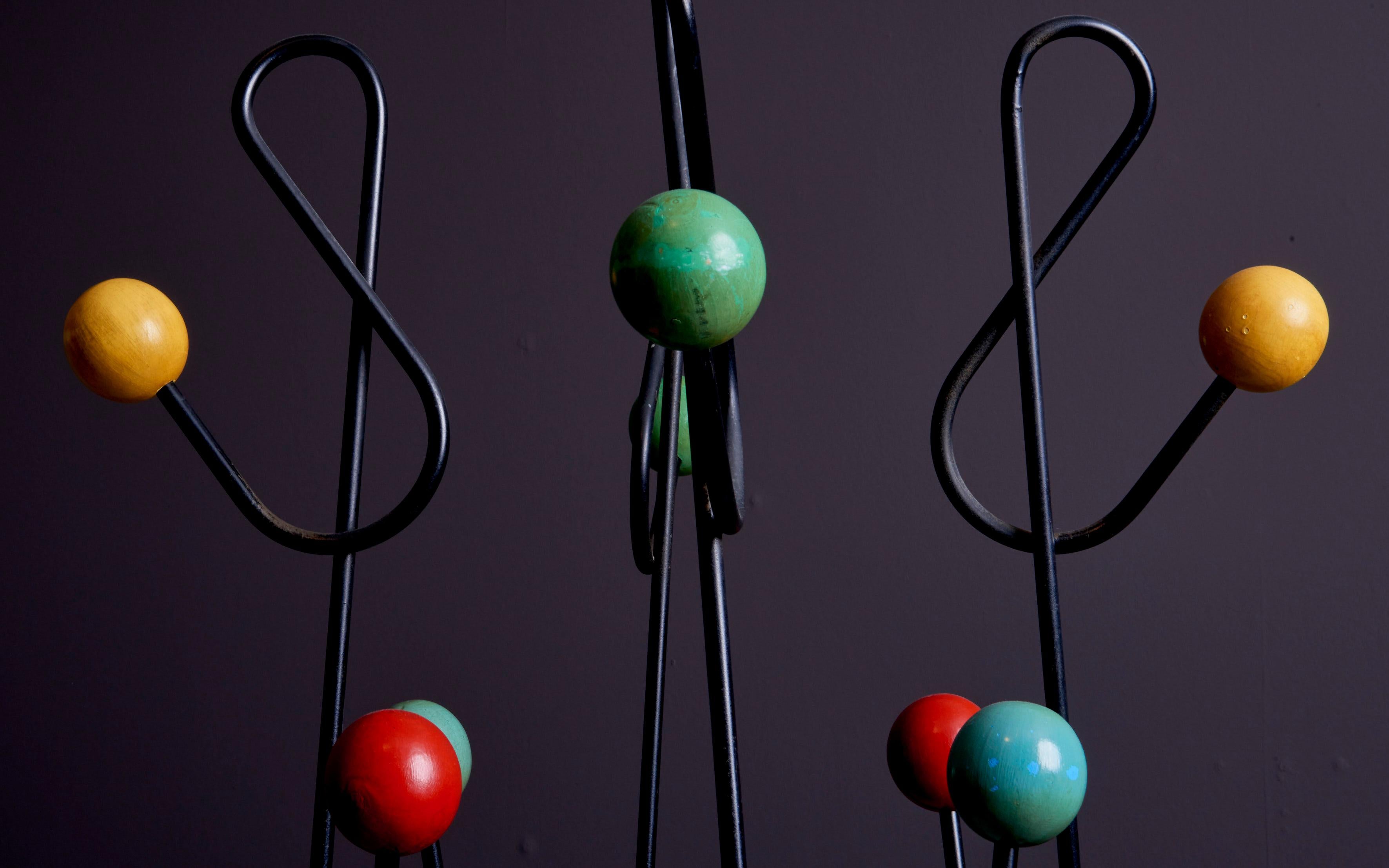 French Multicolored Coat Rack Stand by Roger Feraud For Sale