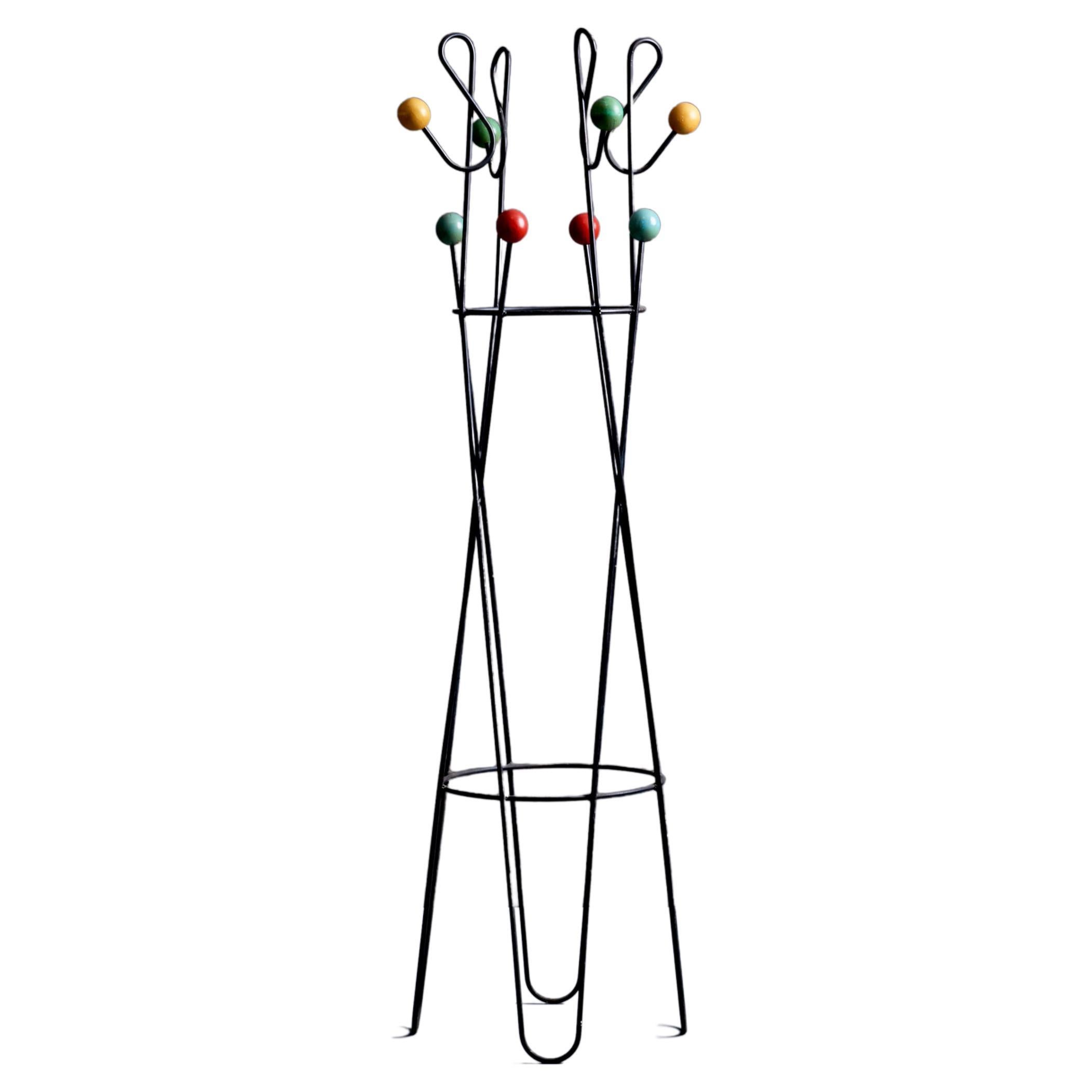 Multicolored Coat Rack Stand by Roger Feraud For Sale