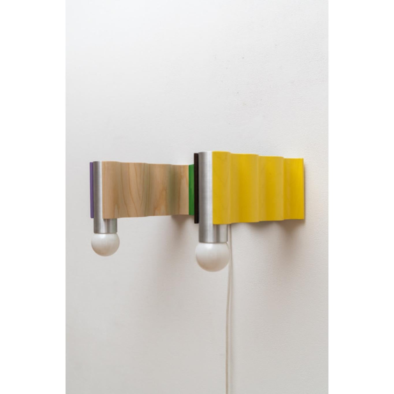 Modern Multicolored Corrugation Lights Double Sconce by Theodora Alfredsdottir For Sale