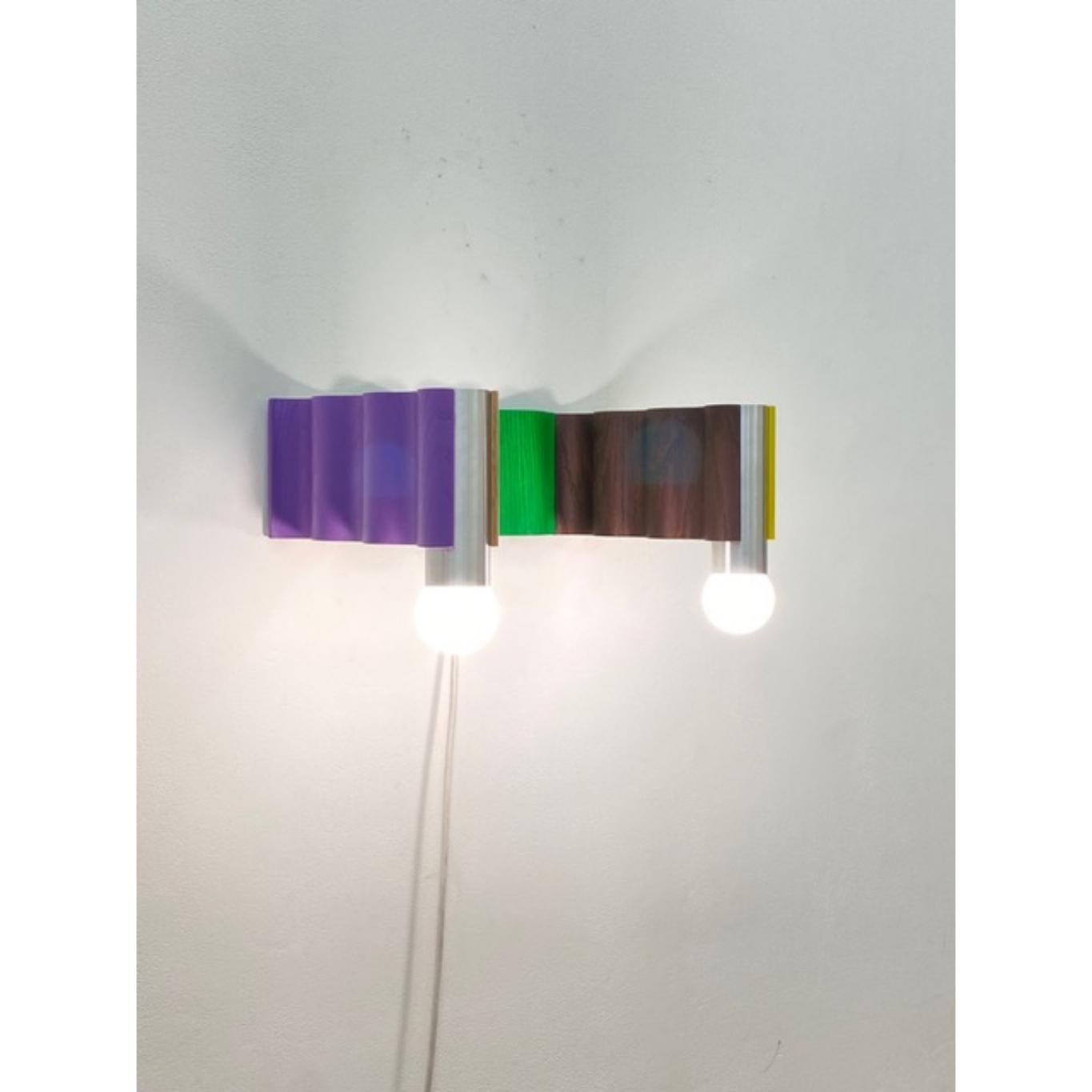 Découpage Multicolored Corrugation Lights Double Sconce by Theodora Alfredsdottir For Sale