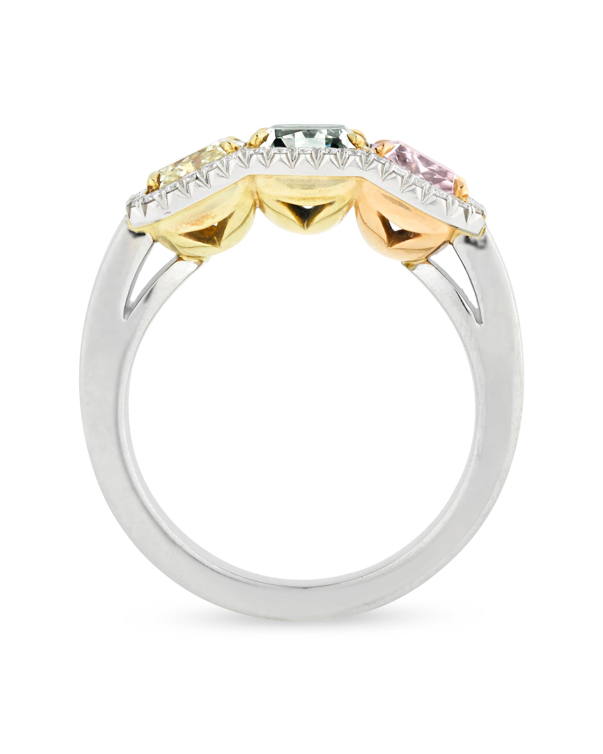 multi color diamond ring