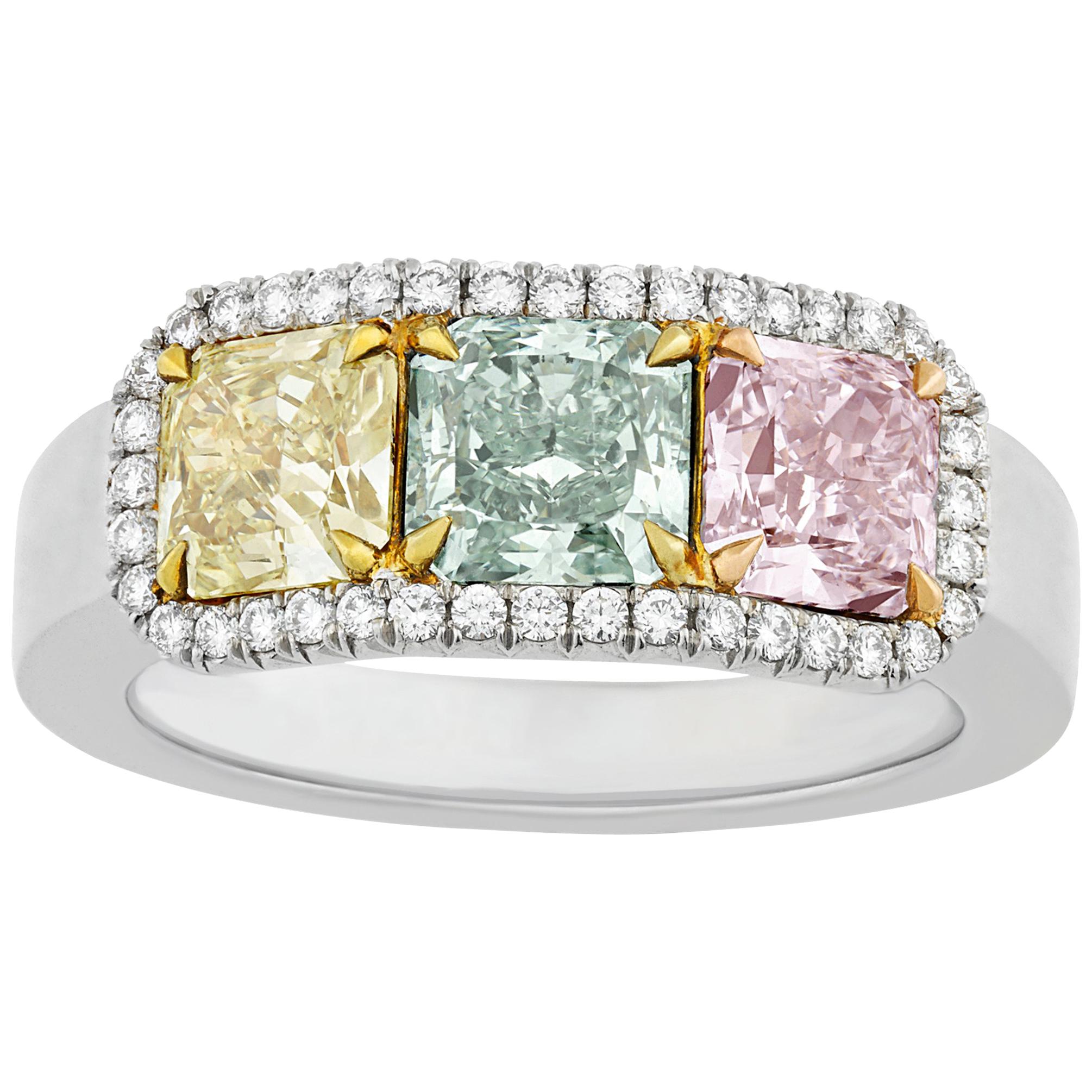 Multicolored Diamond Ring, 2.56 Carat