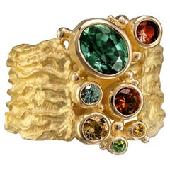 Einzigartiger Ring aus Gold mit mehrfarbigen Diamanten und Saphiren, Barbara Heinrich 2025