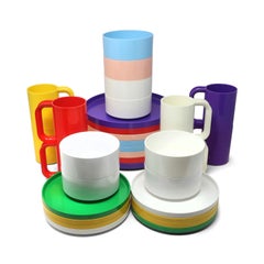 Multicolored Dinnerware by Vignelli for Heller, Set of 32