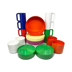 Multicolored Dinnerware by Vignelli for Heller, Set of 33