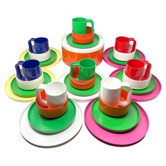 Multicolored Dinnerware by Vignelli for Heller, Set of 33